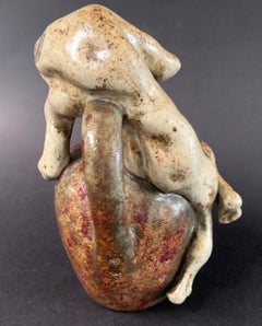 "Urn with Nude Male, " Transitional Art Nouveau-Art Deco Sculpture by Vibert
