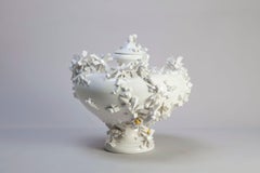 Urn by Andrea Salvatori, White Ceramic Sculpture 21st Century Contemporary