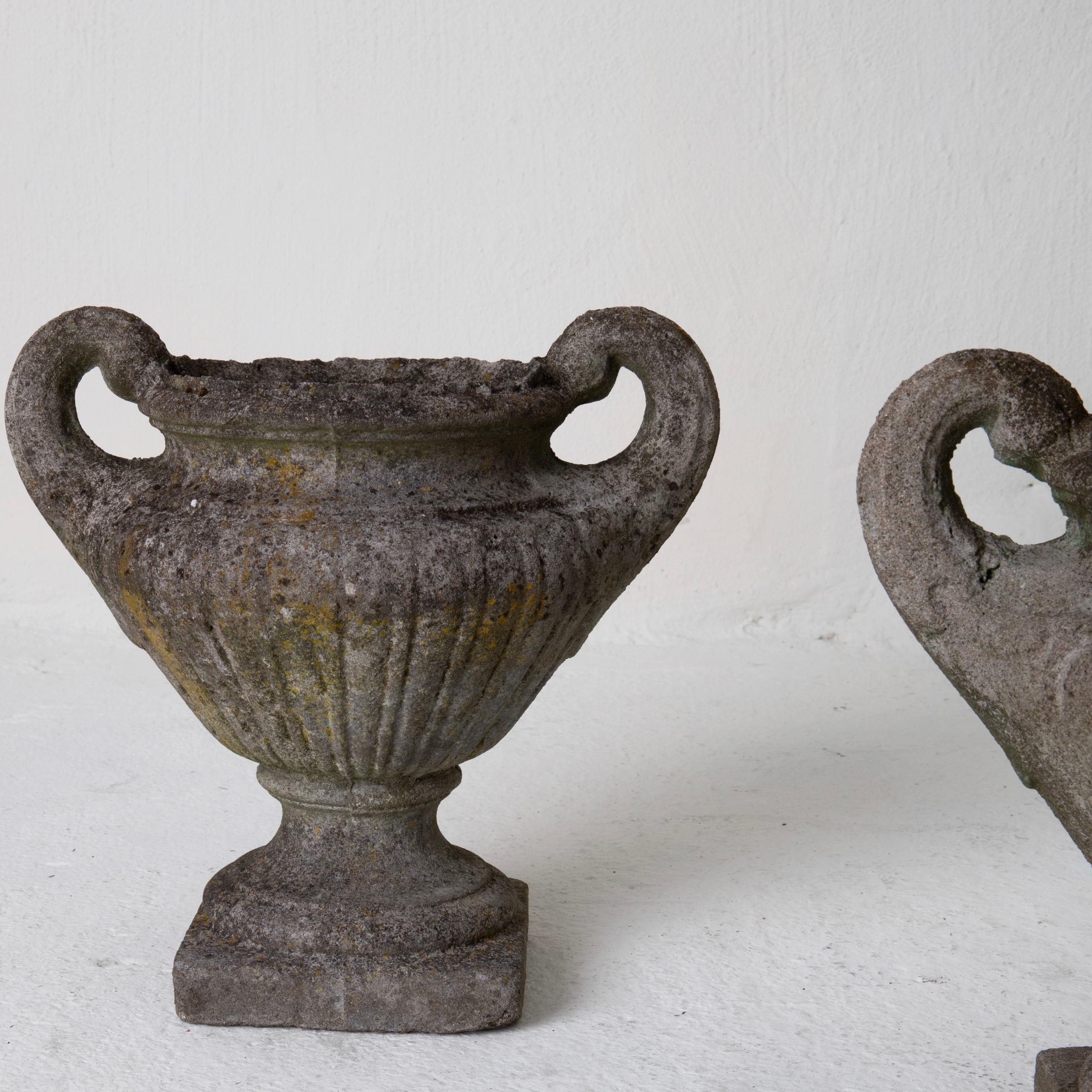 Neoclassical Urns French Stone Grey Late 19th Century France