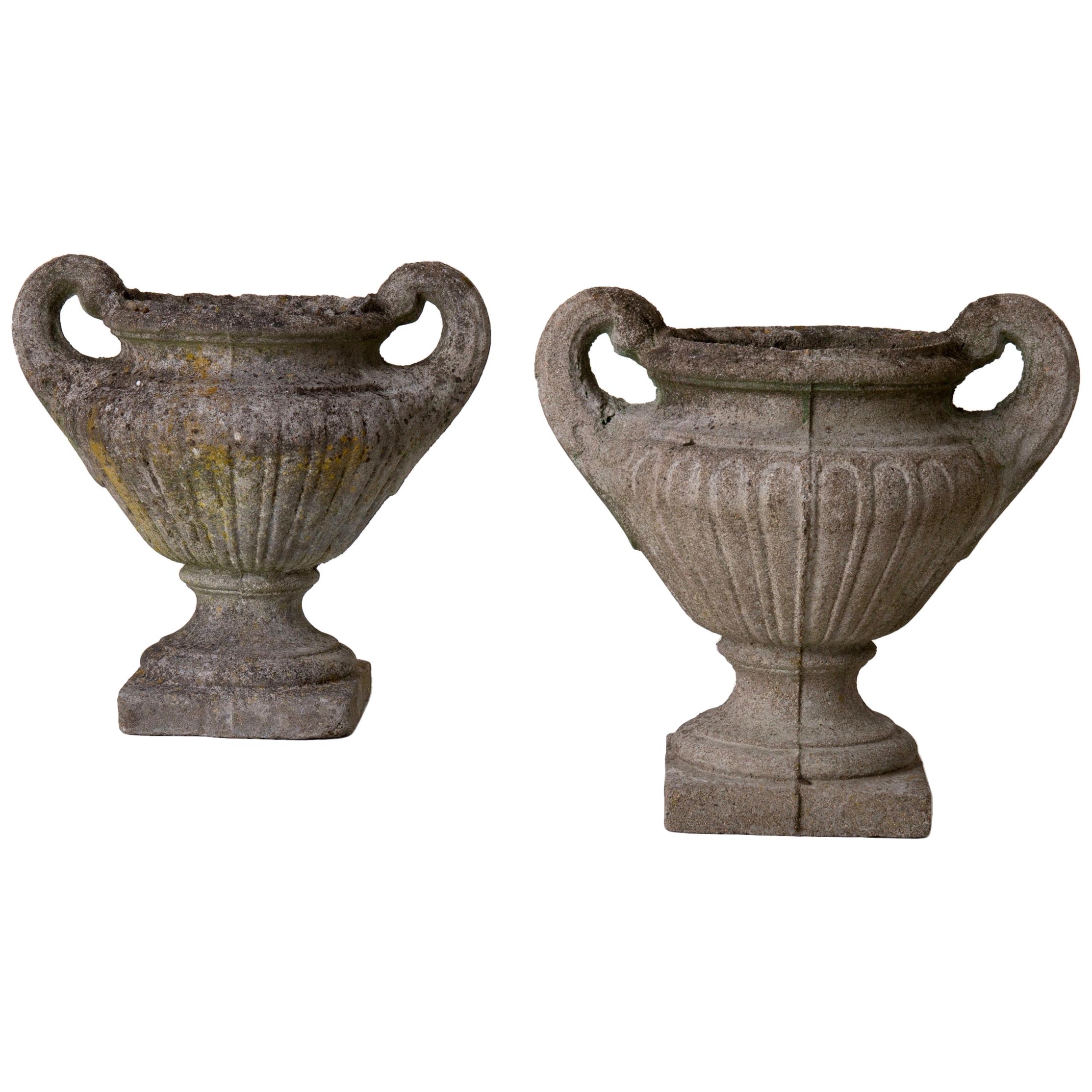 Urns French Stone Grey Late 19th Century France