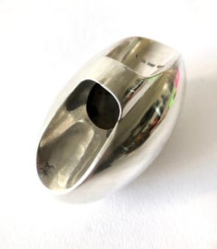 Urpo Kajander for Kaunis Koru Sterling Silver Finish Modernist Large Egg Ring