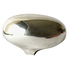 Urpo Kajander for Kaunis Koru Sterling Silver Finish Modernist Large Egg Ring