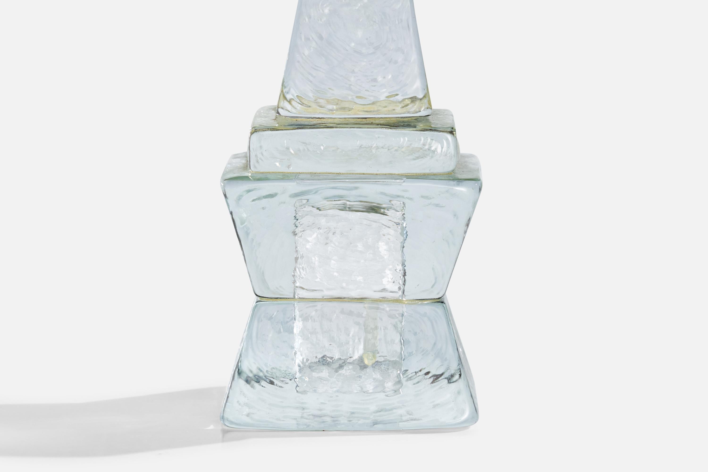 Urshult Glasbruk, Table Lamp, Glass, Sweden, 1960s 4