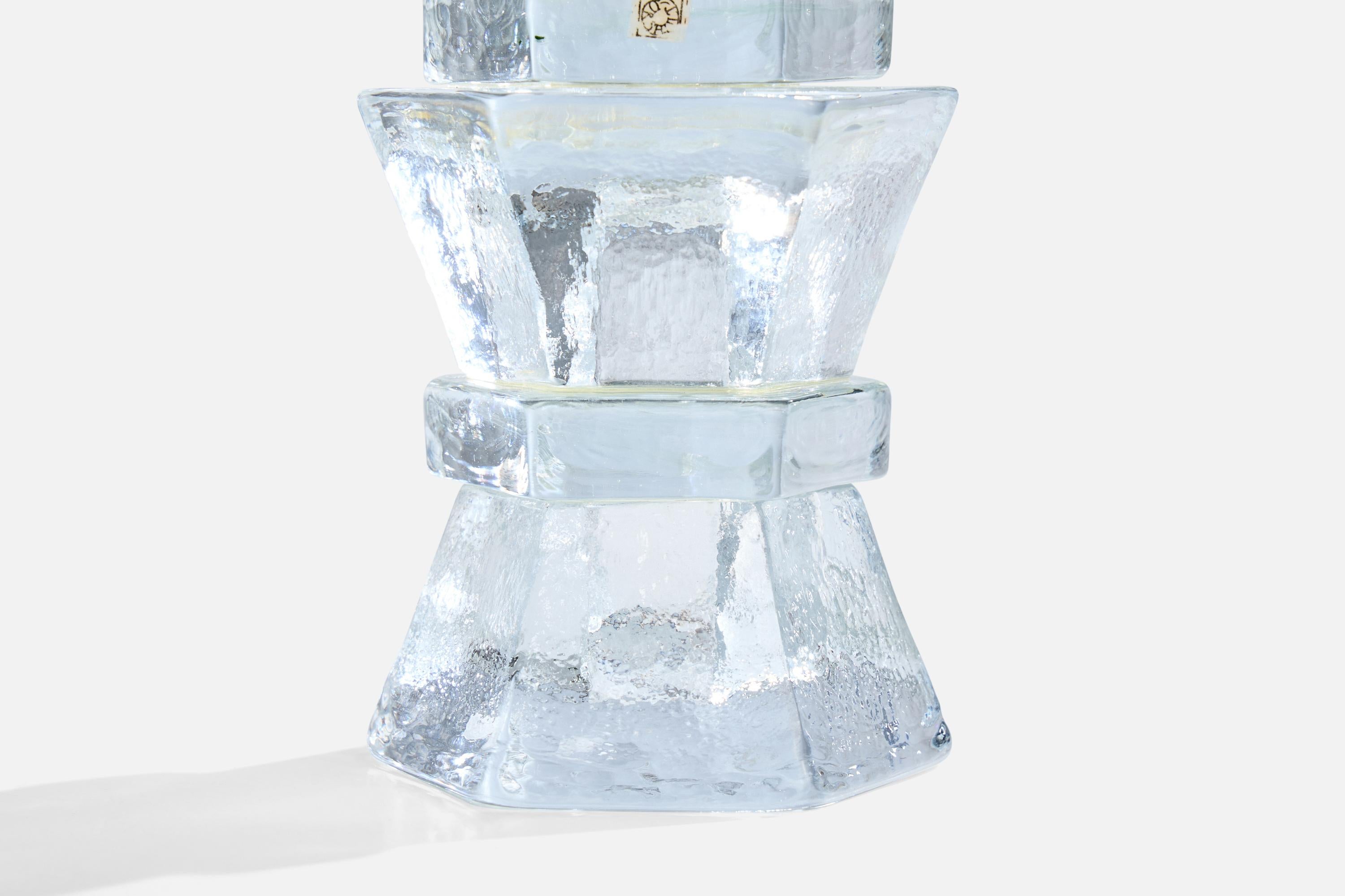 Urshult Glasbruk, Table Lamp, Glass, Sweden, 1960s For Sale 4
