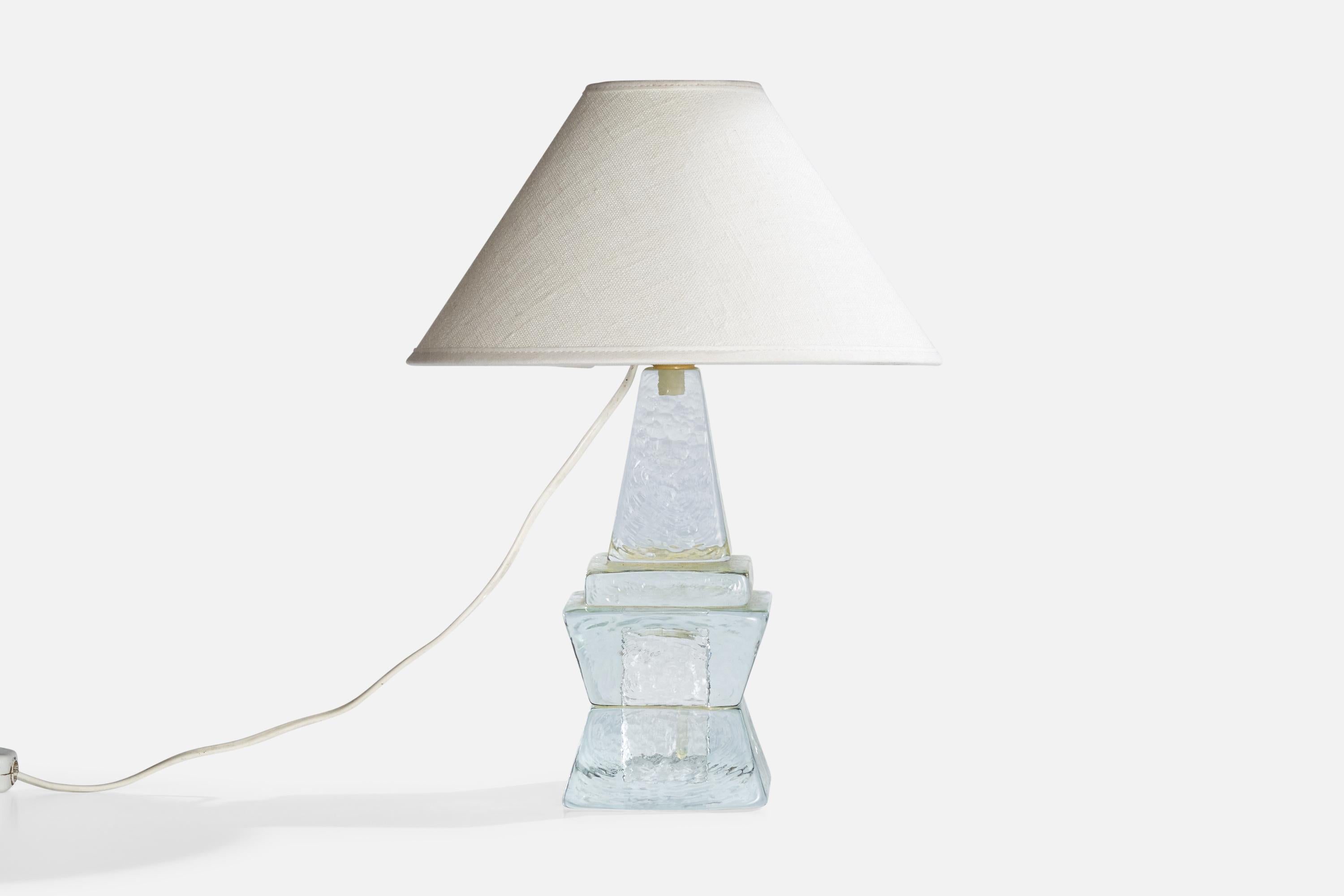 Scandinavian Modern Urshult Glasbruk, Table Lamp, Glass, Sweden, 1960s