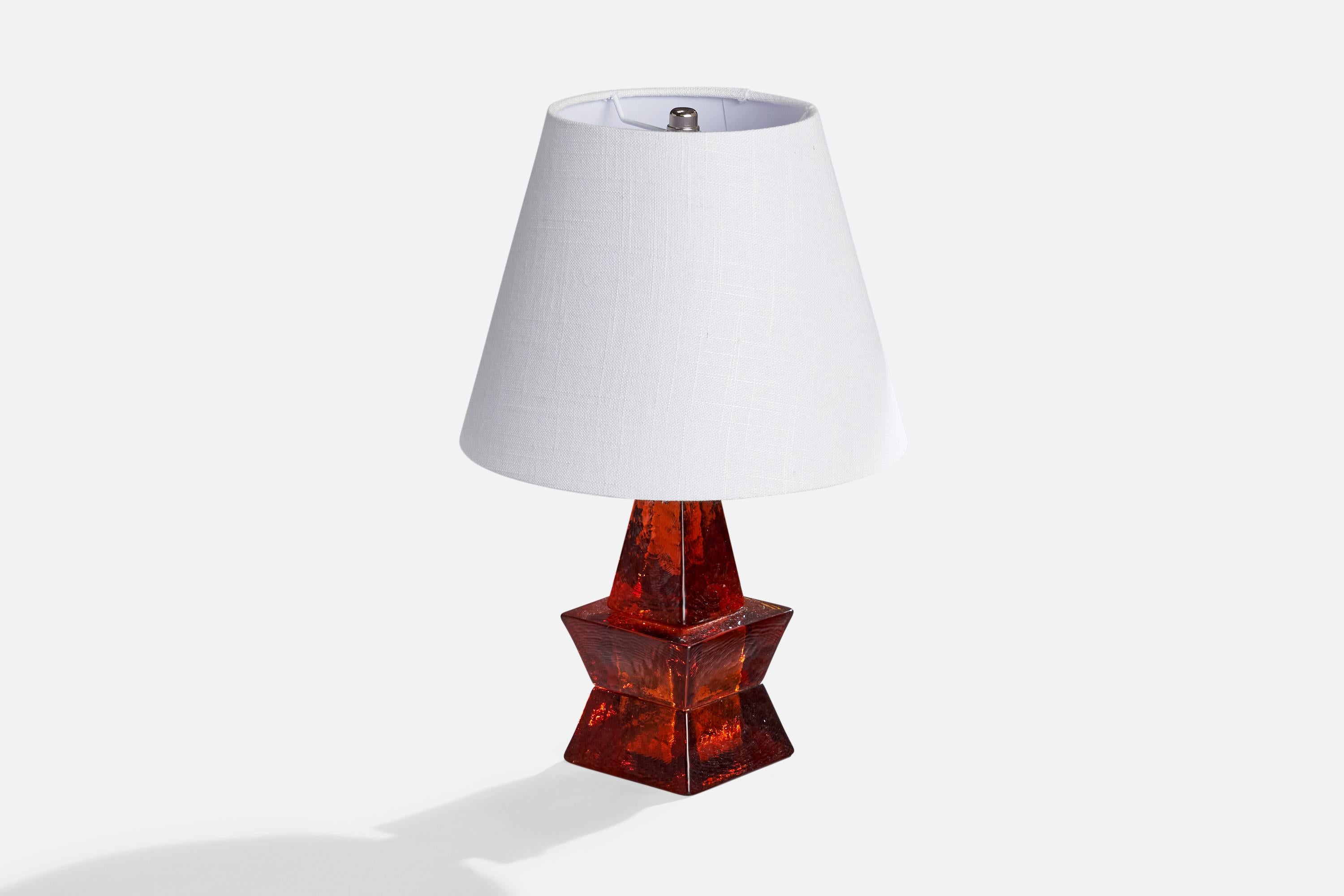 Urshult Glasbruk, Tischlampe, Glas, Schweden, 1960er Jahre (Schwedisch) im Angebot