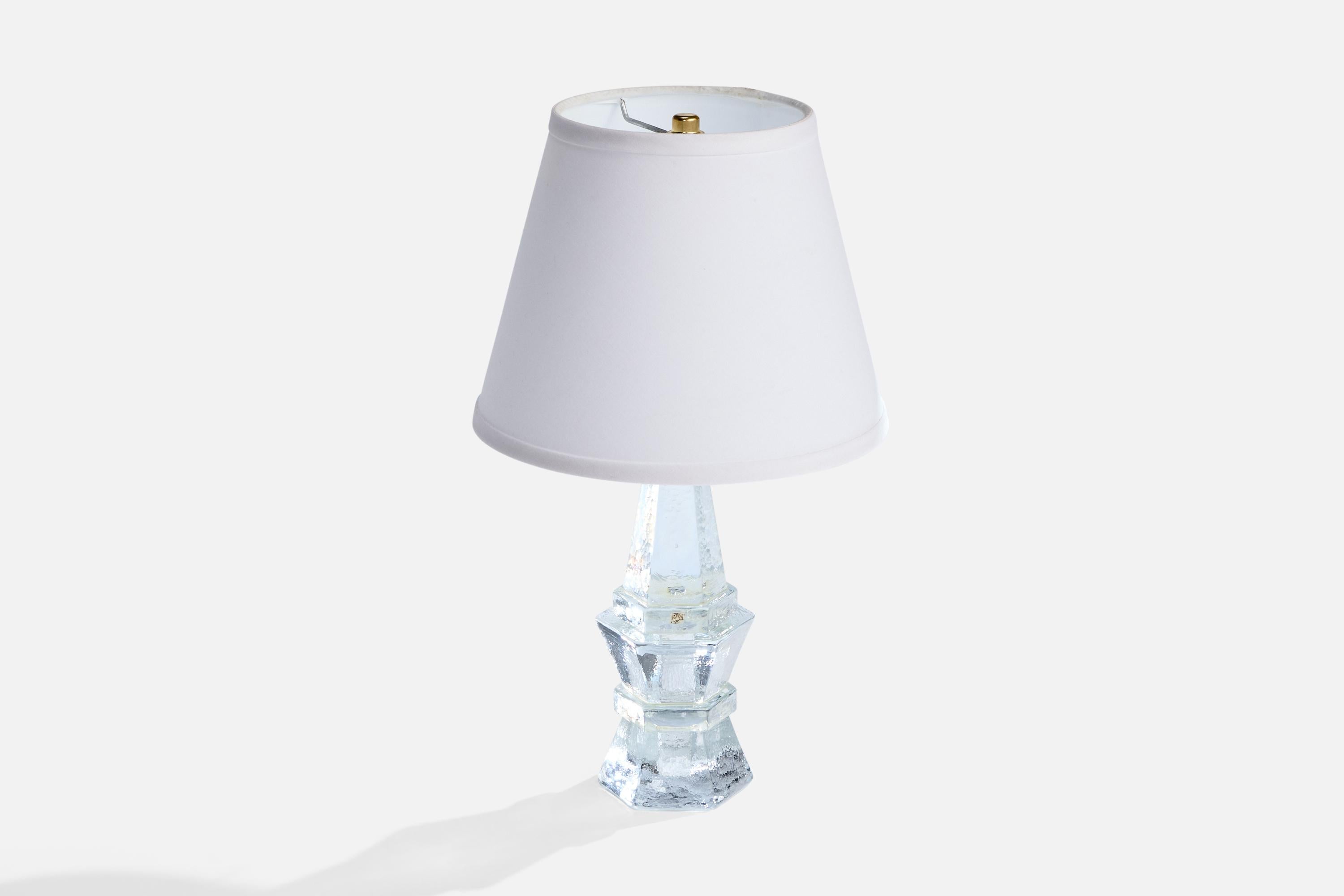 Mid-Century Modern Urshult Glasbruk, Table Lamp, Glass, Sweden, 1960s For Sale
