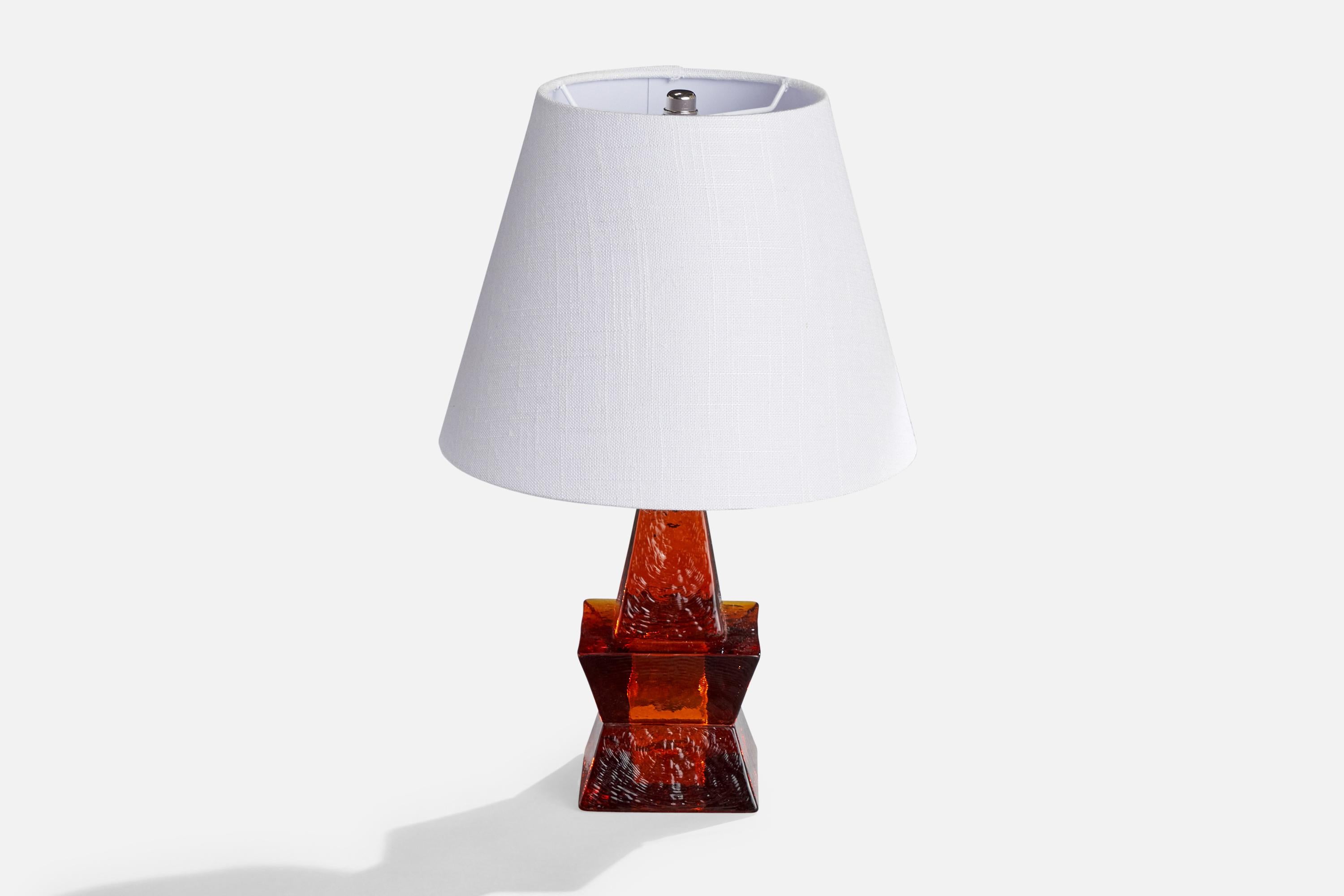 Urshult Glasbruk, Tischlampe, Glas, Schweden, 1960er Jahre im Zustand „Gut“ im Angebot in High Point, NC