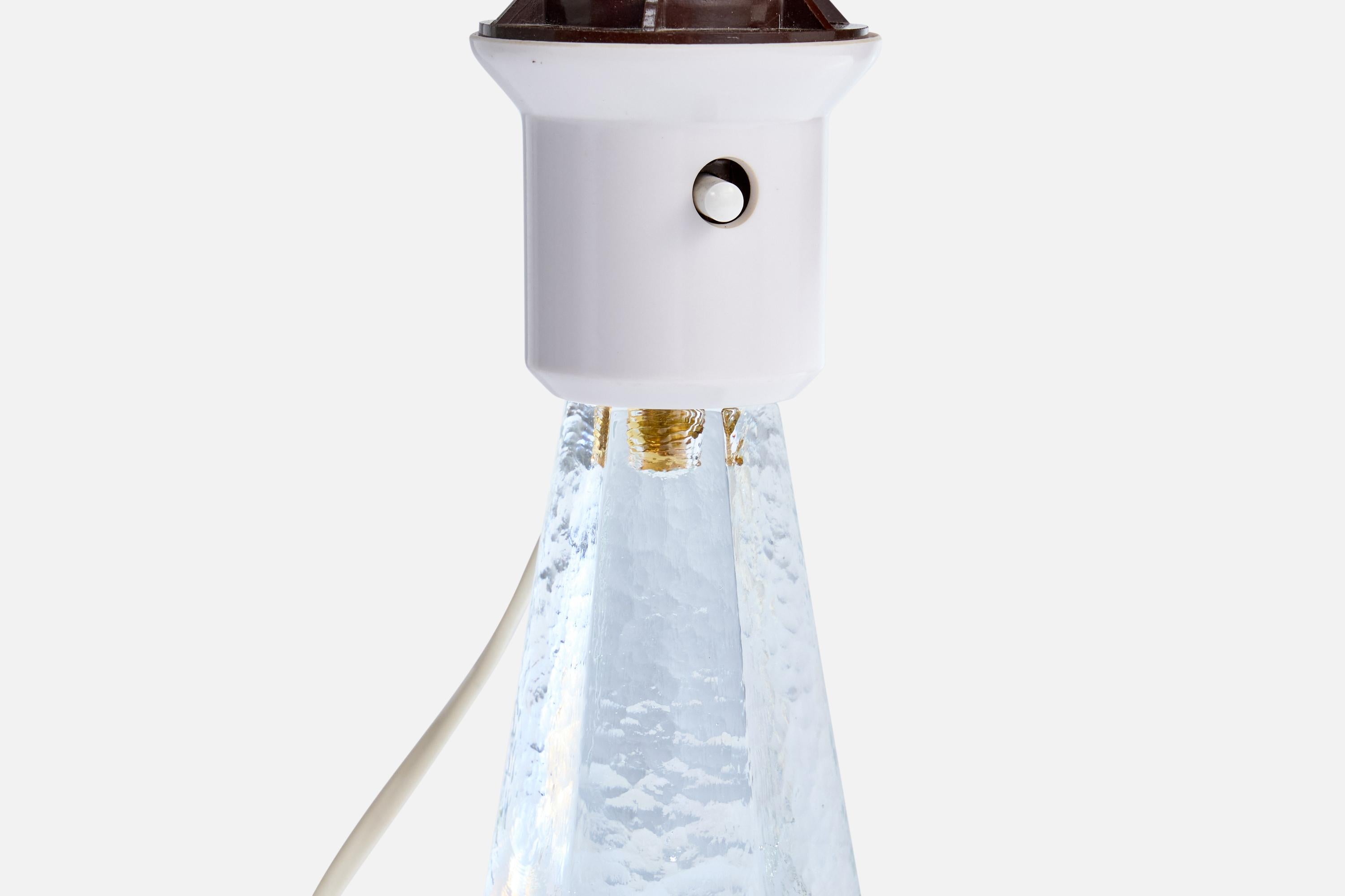 Swedish Urshult Glasbruk, Table Lamp, Glass, Sweden, 1960s For Sale