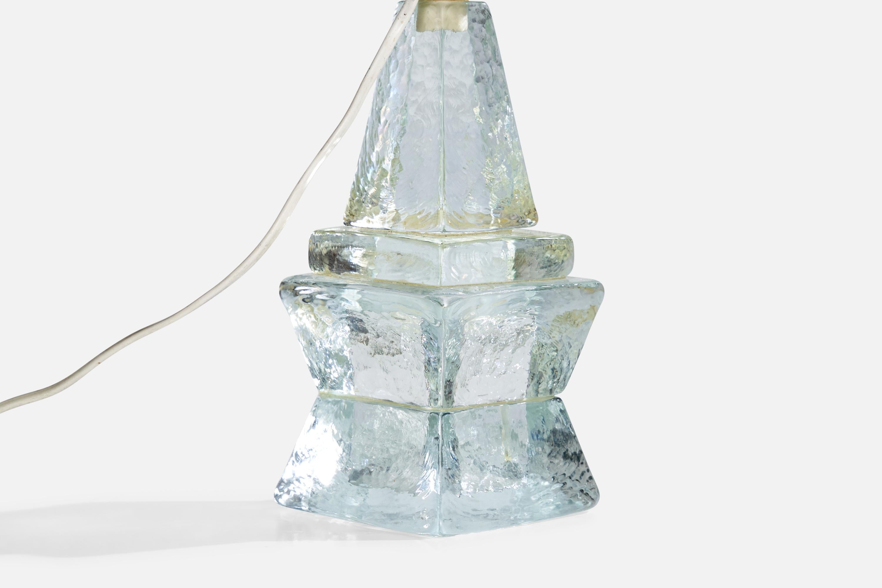 Mid-20th Century Urshult Glasbruk, Table Lamp, Glass, Sweden, 1960s