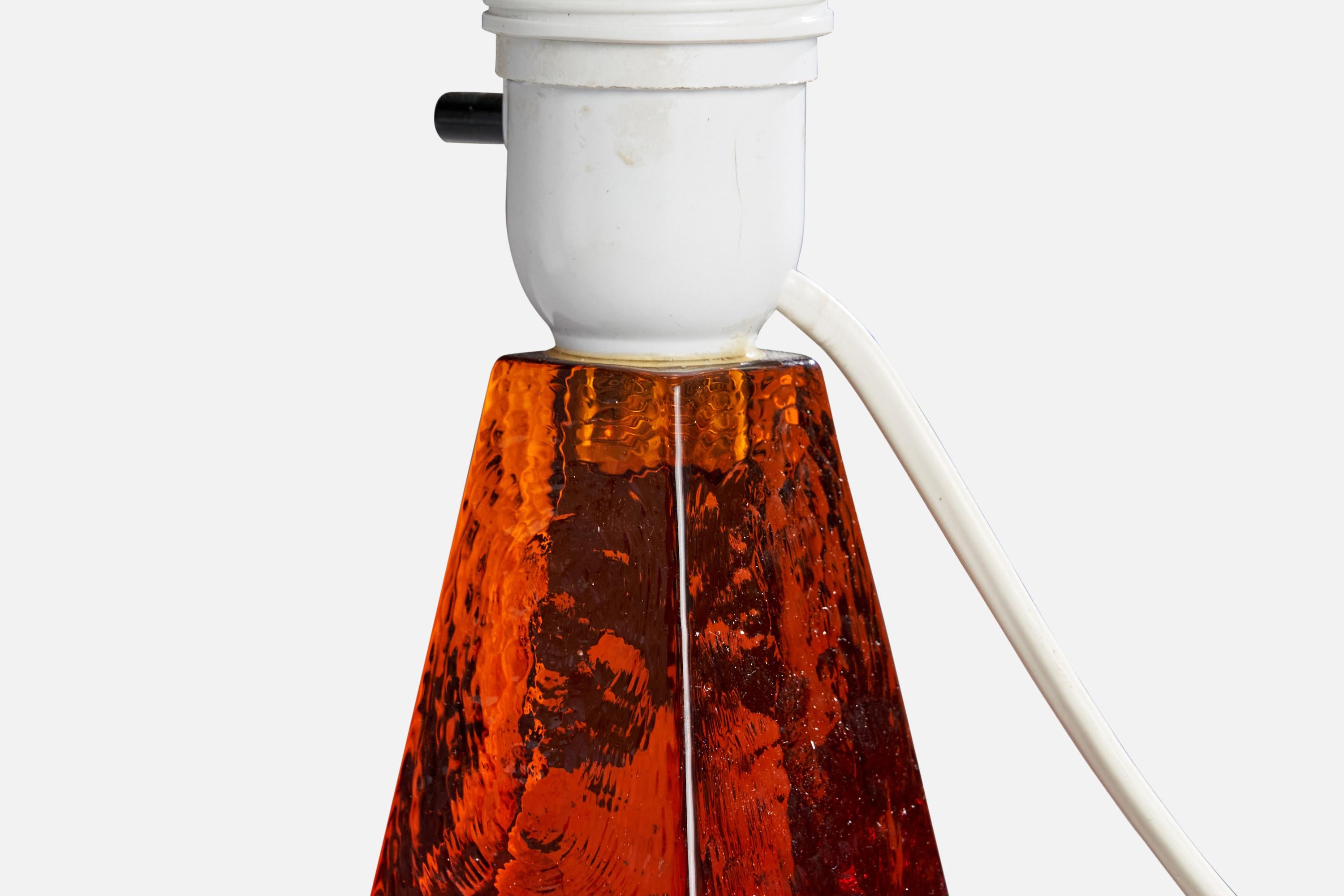 Urshult Glasbruk, Tischlampe, Glas, Schweden, 1960er Jahre im Angebot 1