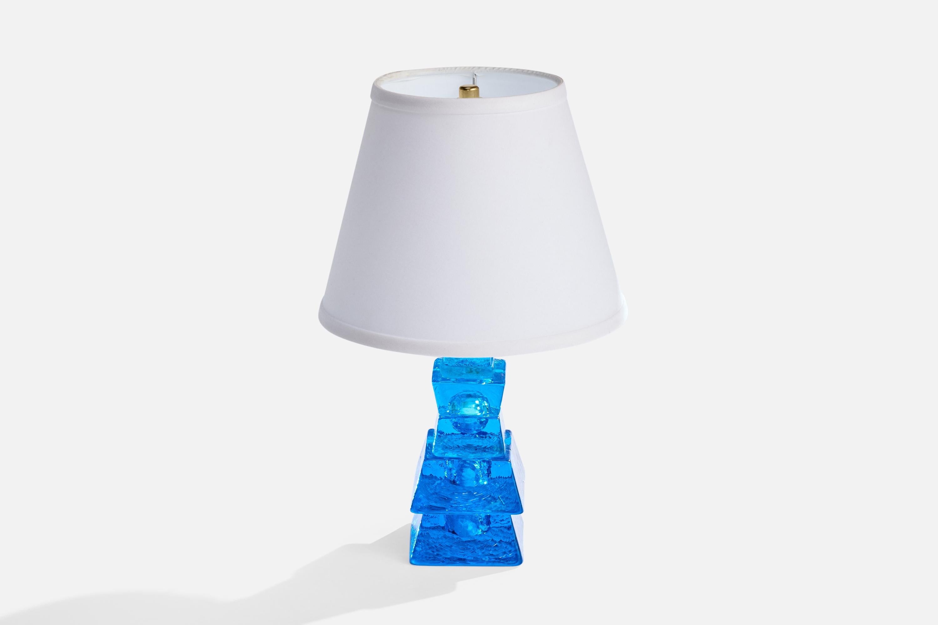 Mid-20th Century Urshult Glasbruk, Table Lamp, Glass, Sweden, 1960s For Sale