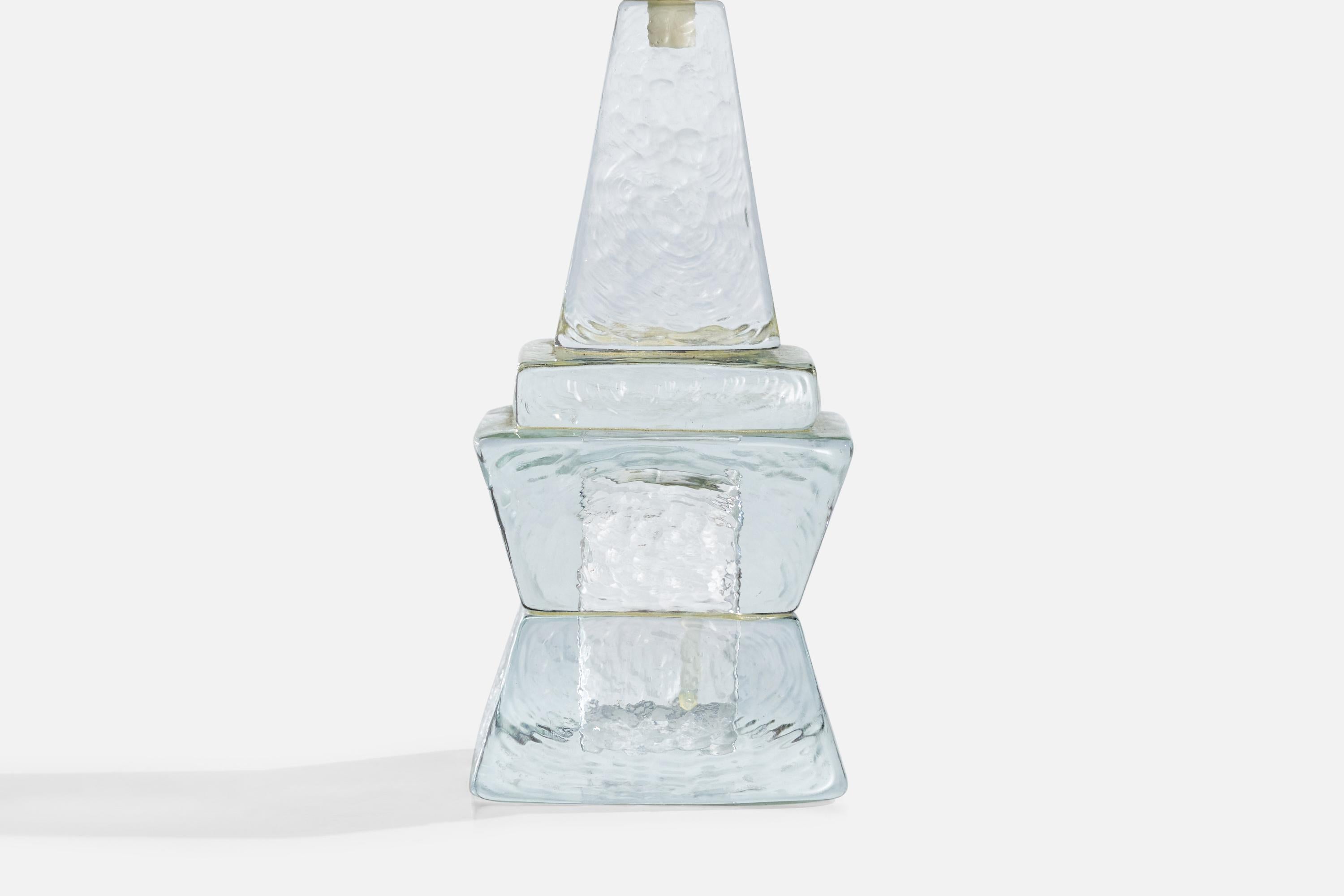 Urshult Glasbruk, Table Lamp, Glass, Sweden, 1960s 1