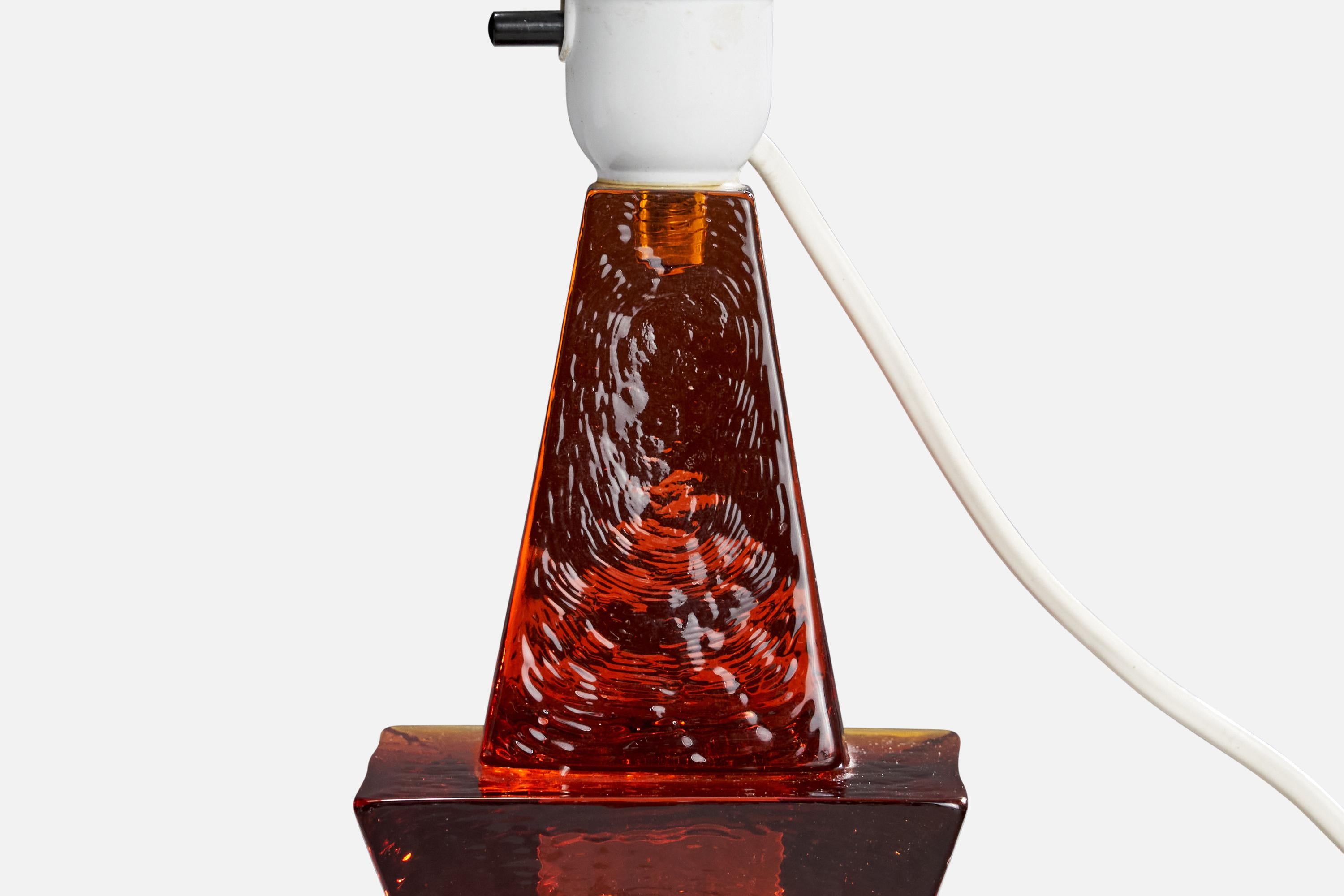 Urshult Glasbruk, Tischlampe, Glas, Schweden, 1960er Jahre im Angebot 2