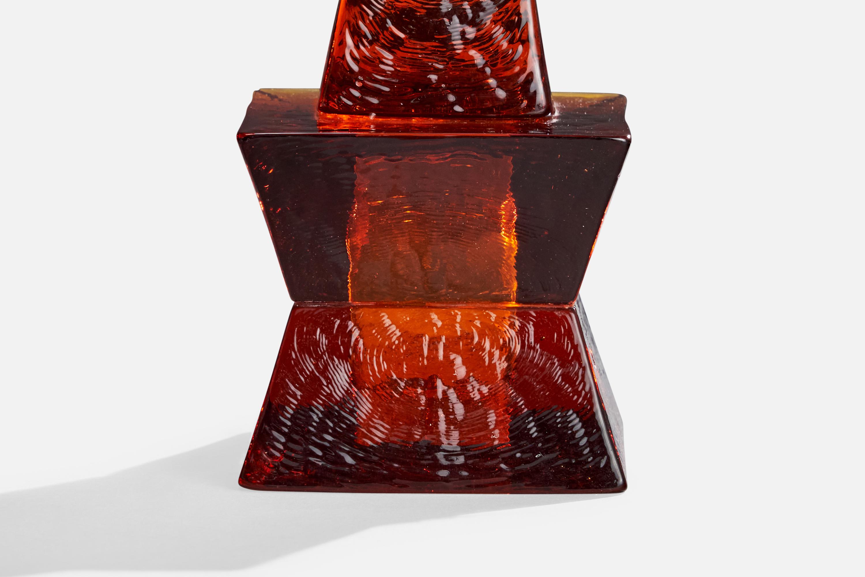Urshult Glasbruk, Tischlampe, Glas, Schweden, 1960er Jahre im Angebot 3