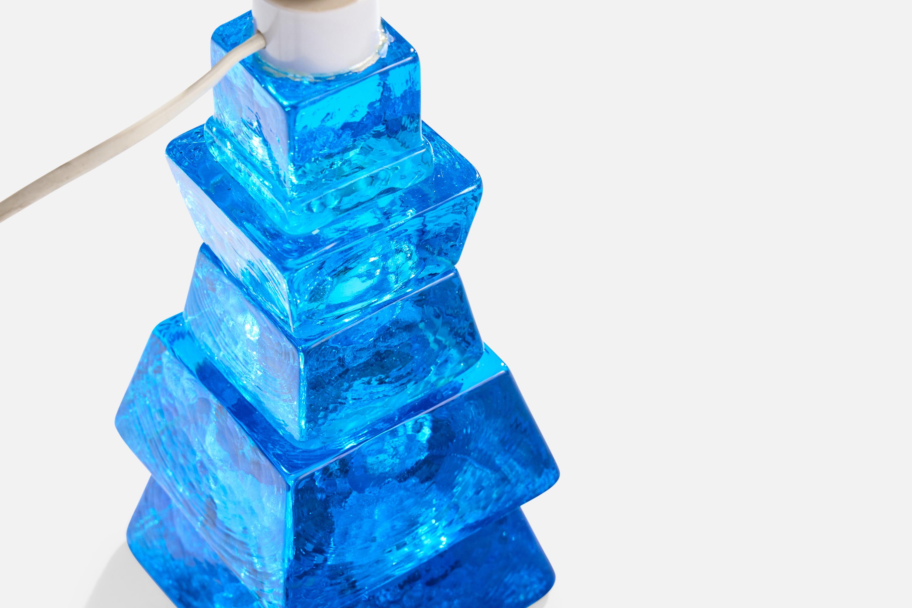 Urshult Glasbruk, Table Lamp, Glass, Sweden, 1960s For Sale 2