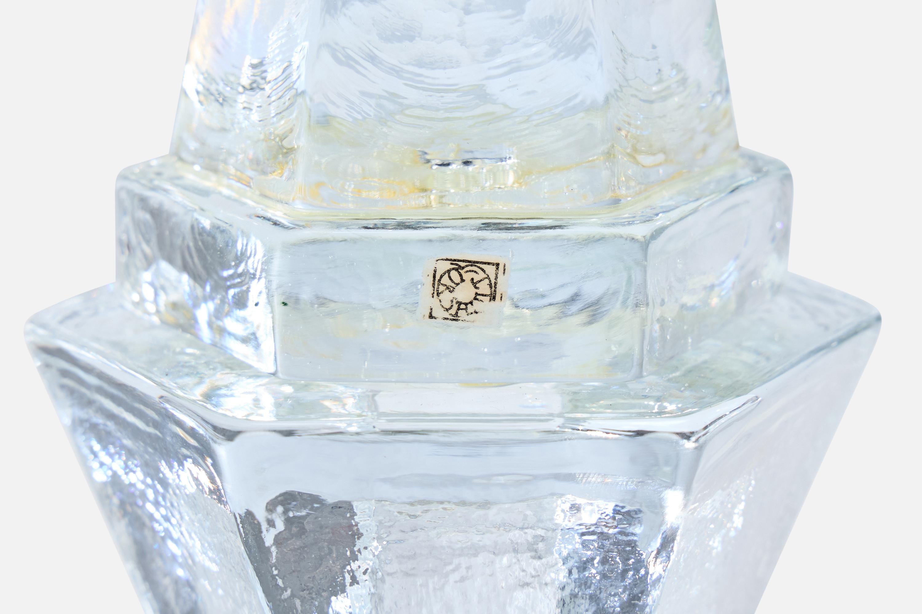 Urshult Glasbruk, Table Lamp, Glass, Sweden, 1960s For Sale 2