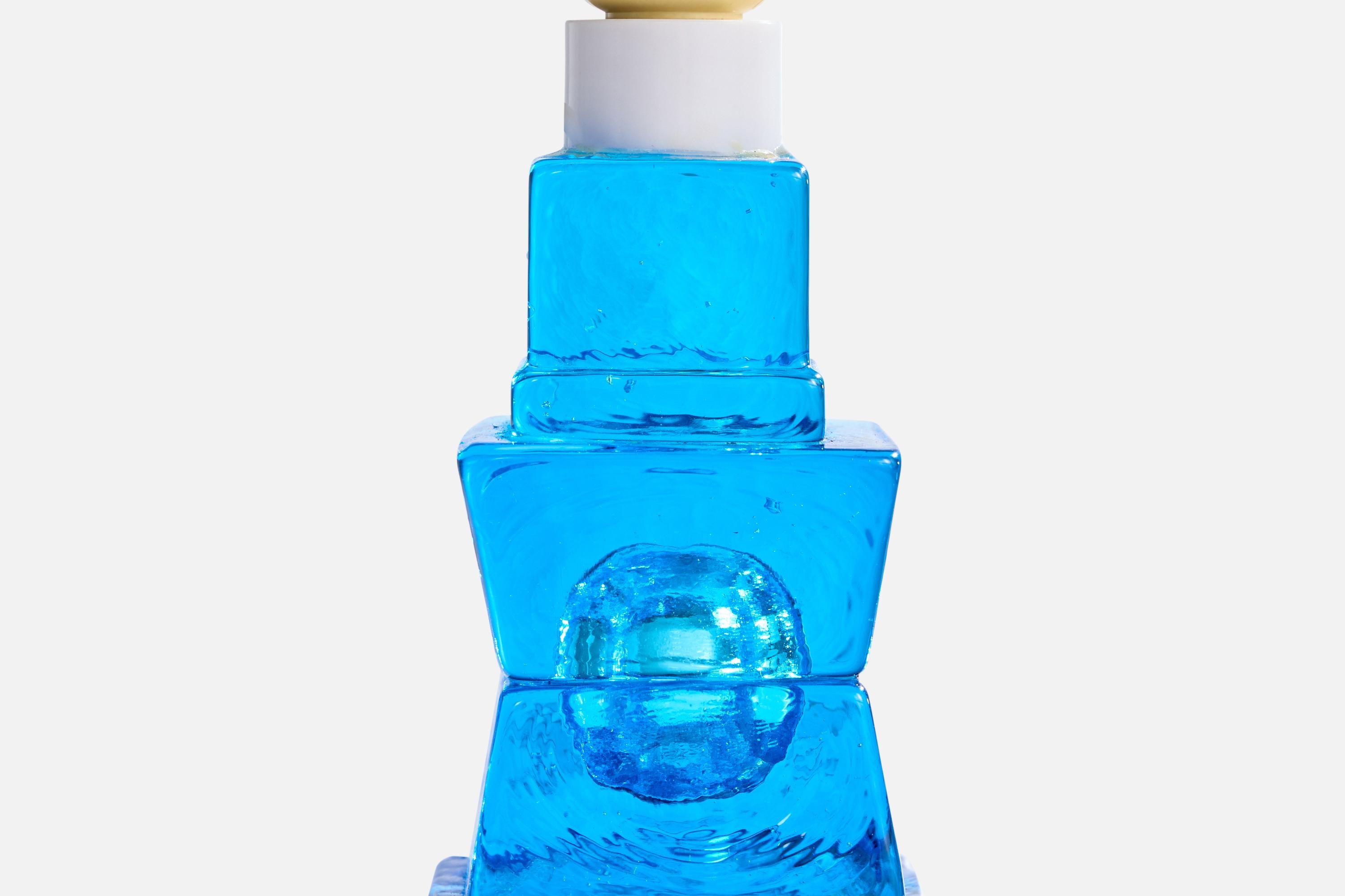 Urshult Glasbruk, Table Lamp, Glass, Sweden, 1960s For Sale 3