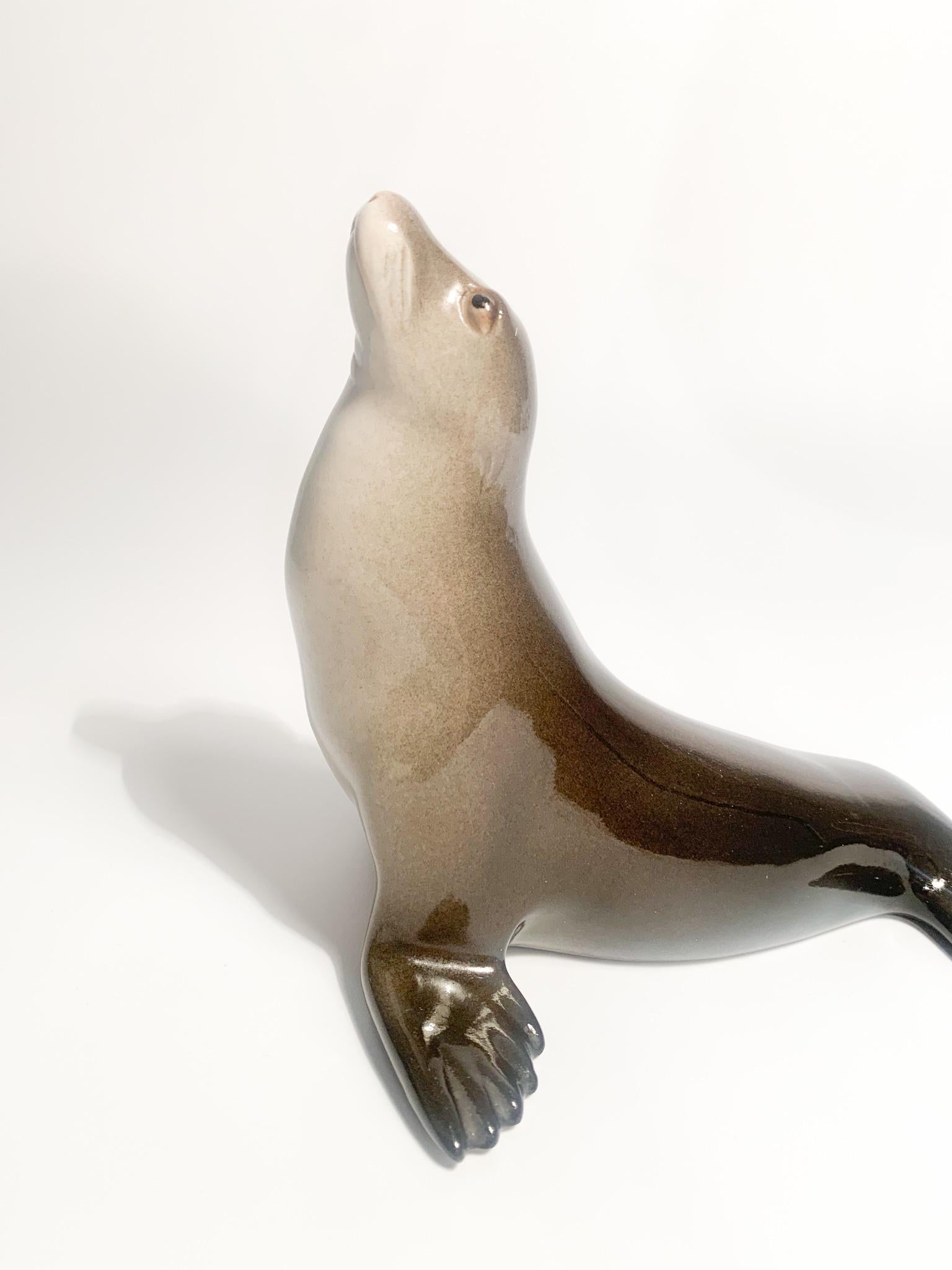 URSS Ceramic Sculpture of a Seal from the 1940s For Sale 5