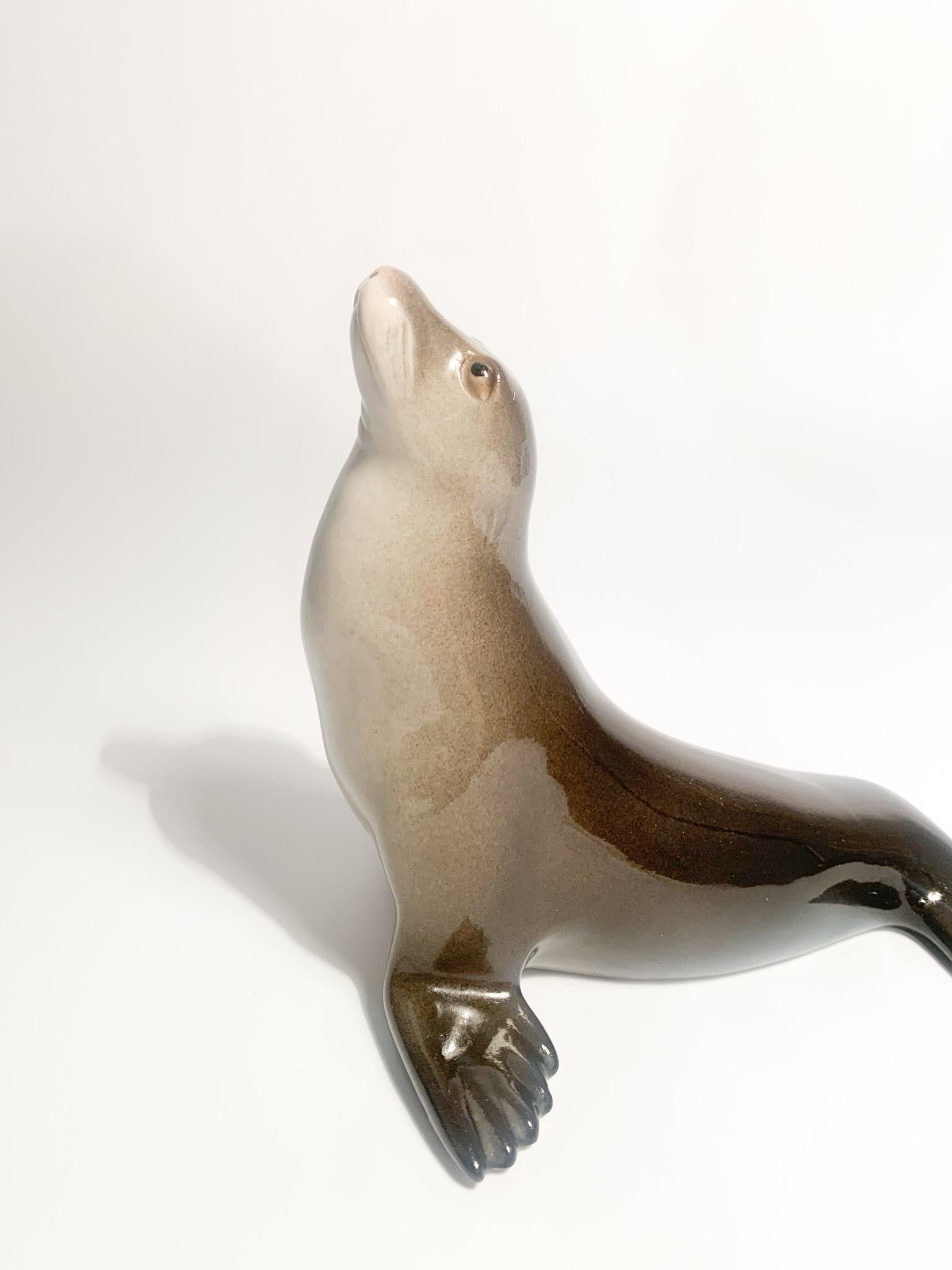 URSS Ceramic Sculpture of a Seal from the 1940s For Sale 1