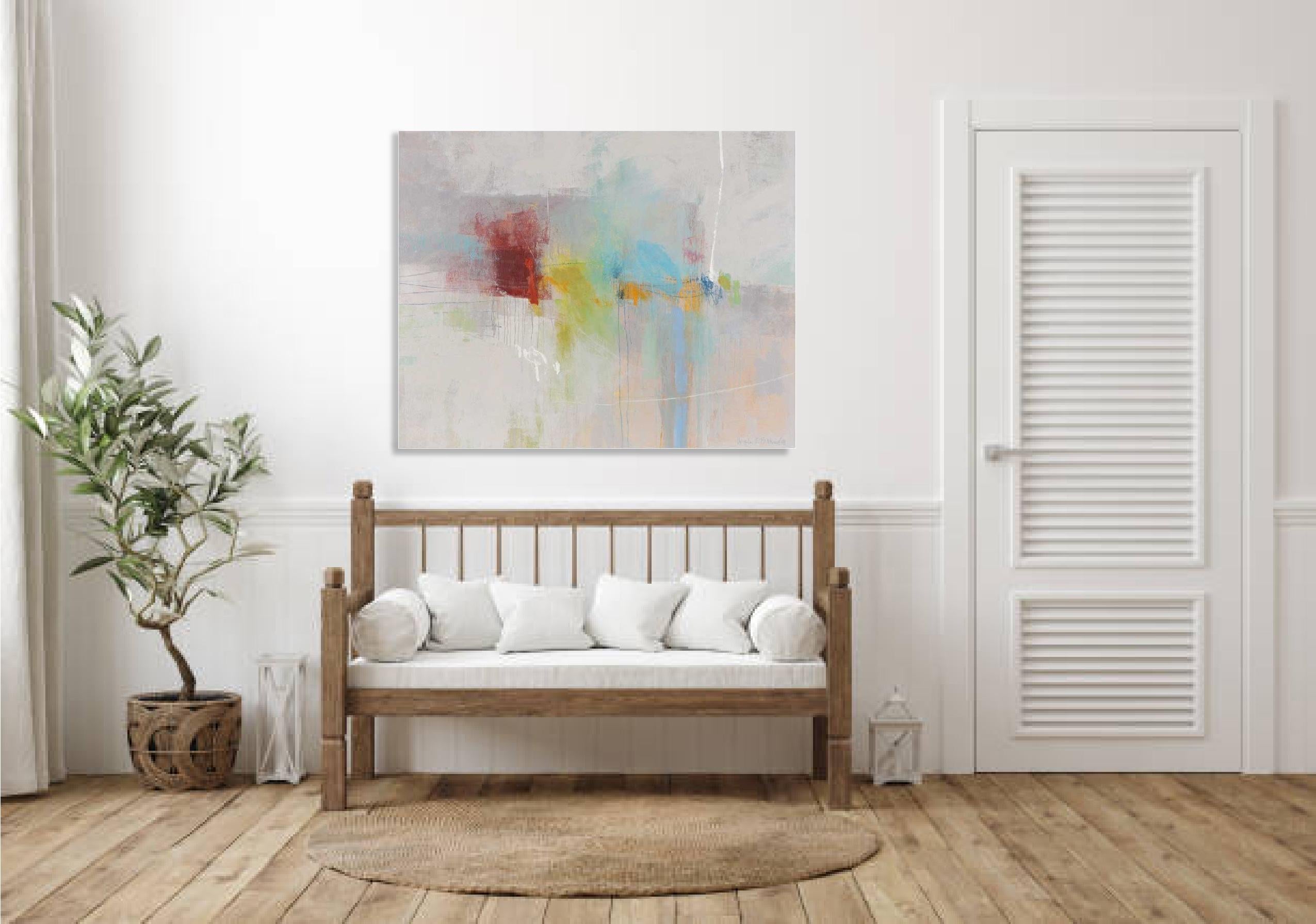 Pittura acrilica originale astratta di grandi dimensioni su tela in vendita 5
