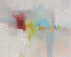 Pittura acrilica originale astratta di grandi dimensioni su tela