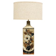 Ursula Printz, Large Table Lamp, Brown Stoneware, Denmark, 1960s