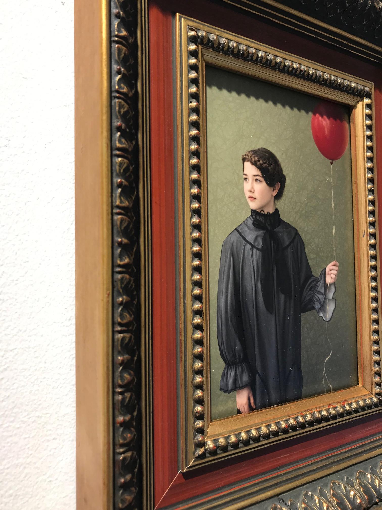 ''Childhood'' Dutch Contemporary Portrait of a Girl with Red Balloon 5