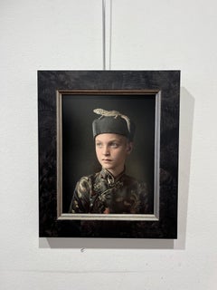 ''Lukah 4'' Dutch Contemporary Portrait of Boy in Chinese Costume with Lizard