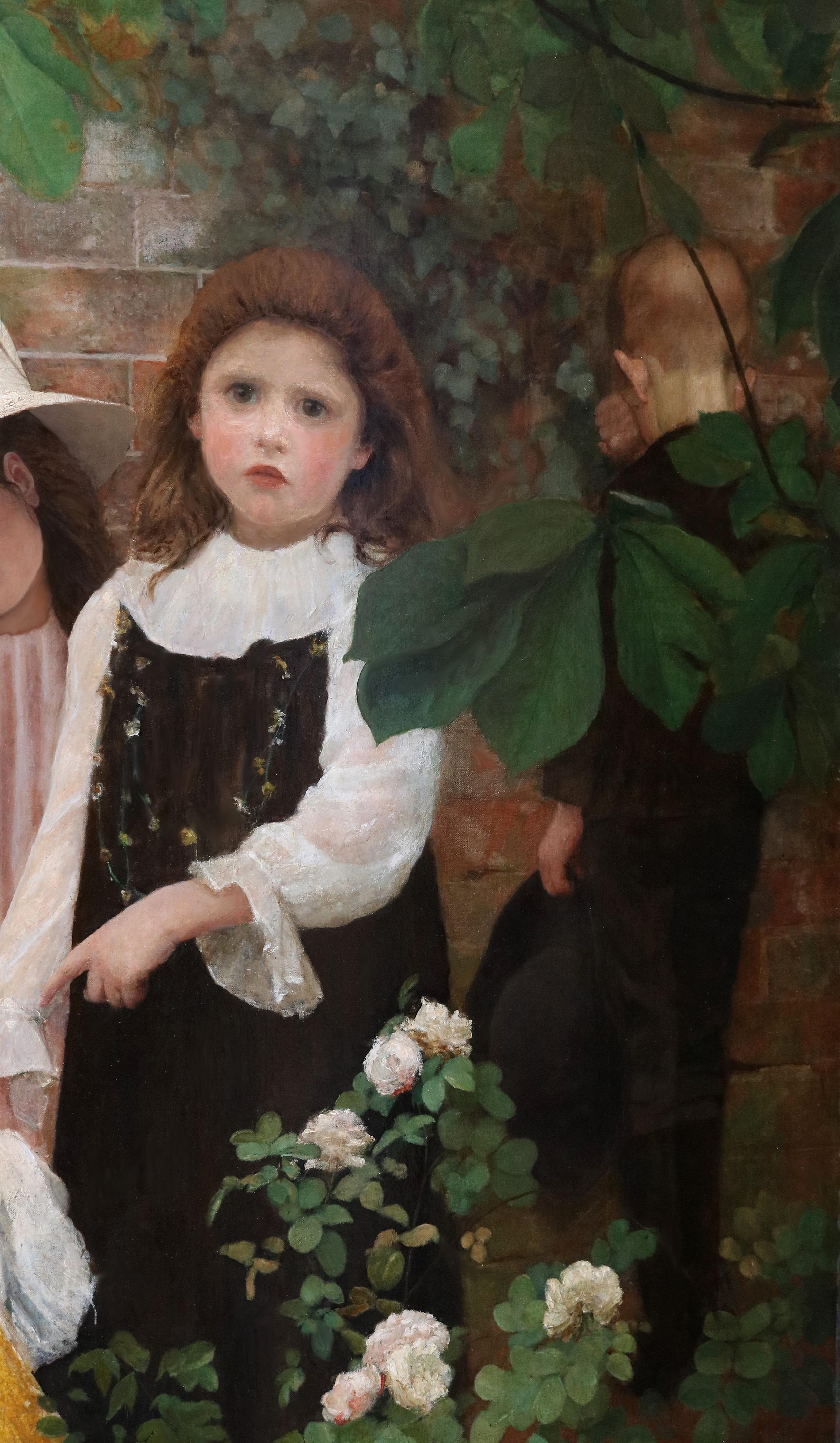 Amor et Pietas - Grande dipinto a olio da esposizione del XIX secolo Royal Academy 1897 in vendita 6