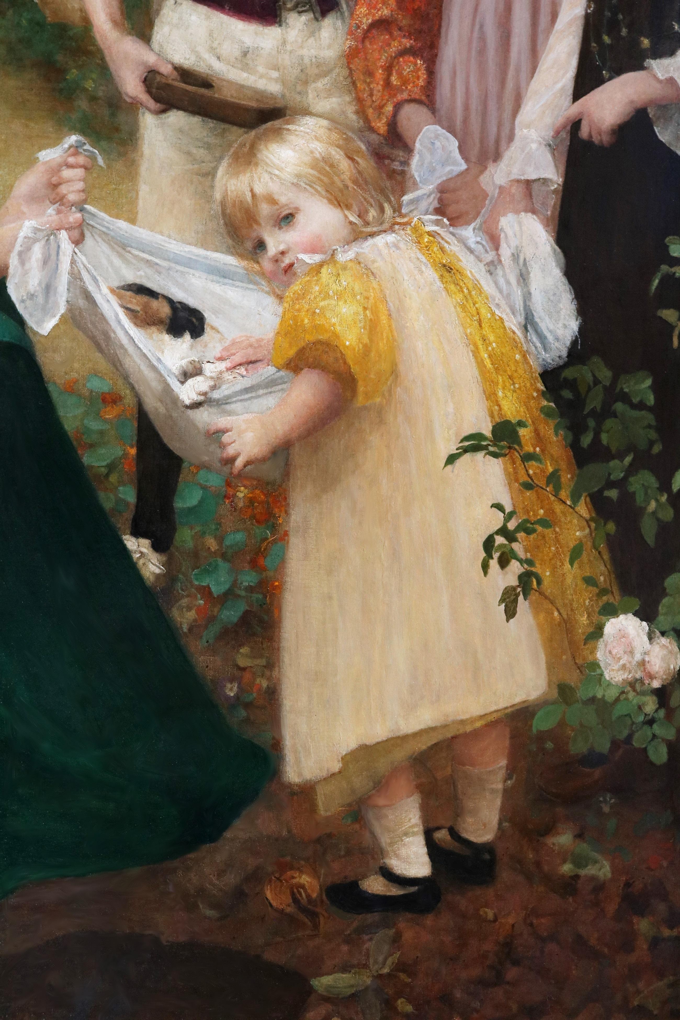 Amor et Pietas - Grande dipinto a olio da esposizione del XIX secolo Royal Academy 1897 in vendita 1