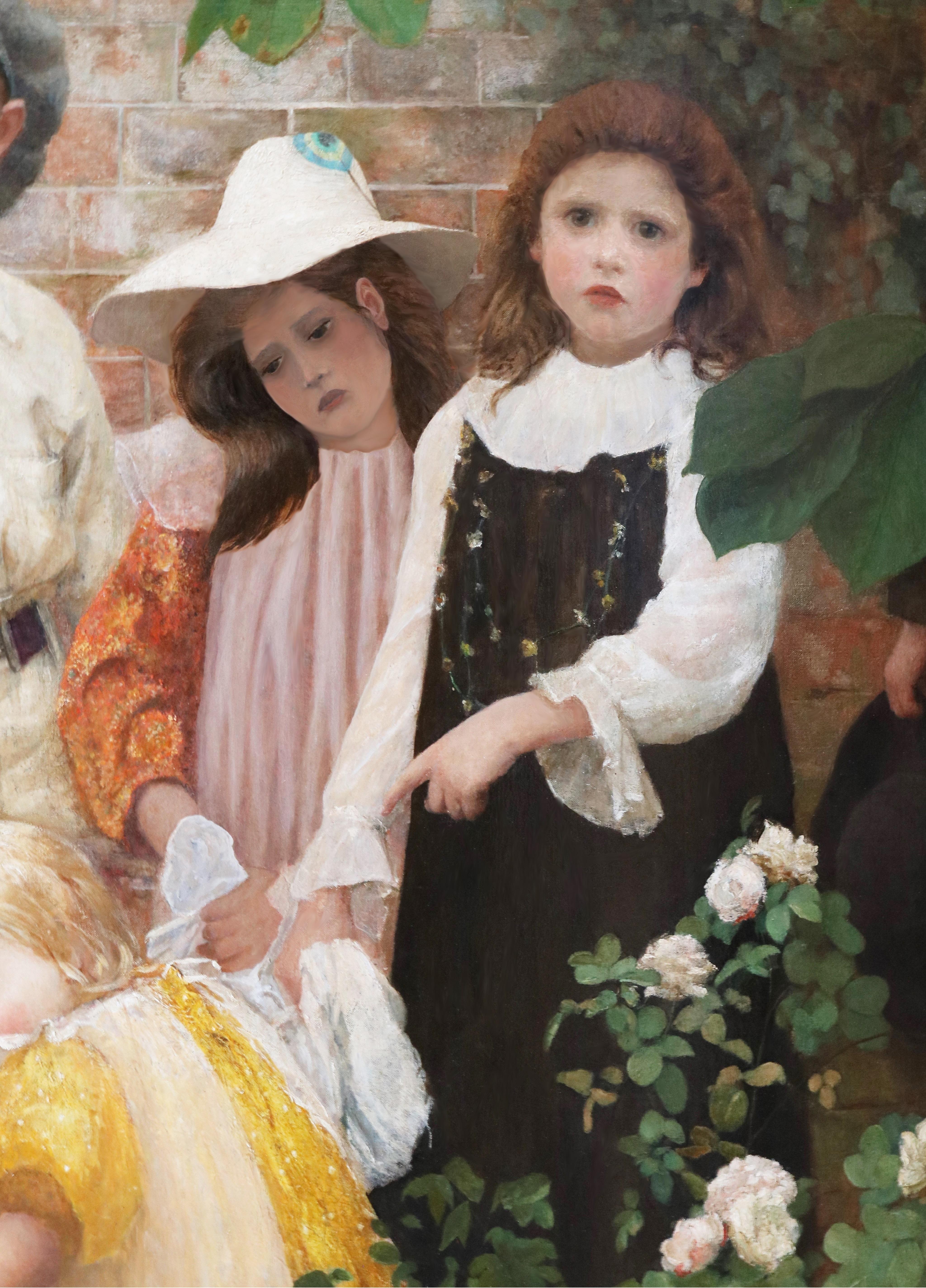 Amor et Pietas - Grande dipinto a olio da esposizione del XIX secolo Royal Academy 1897 in vendita 2