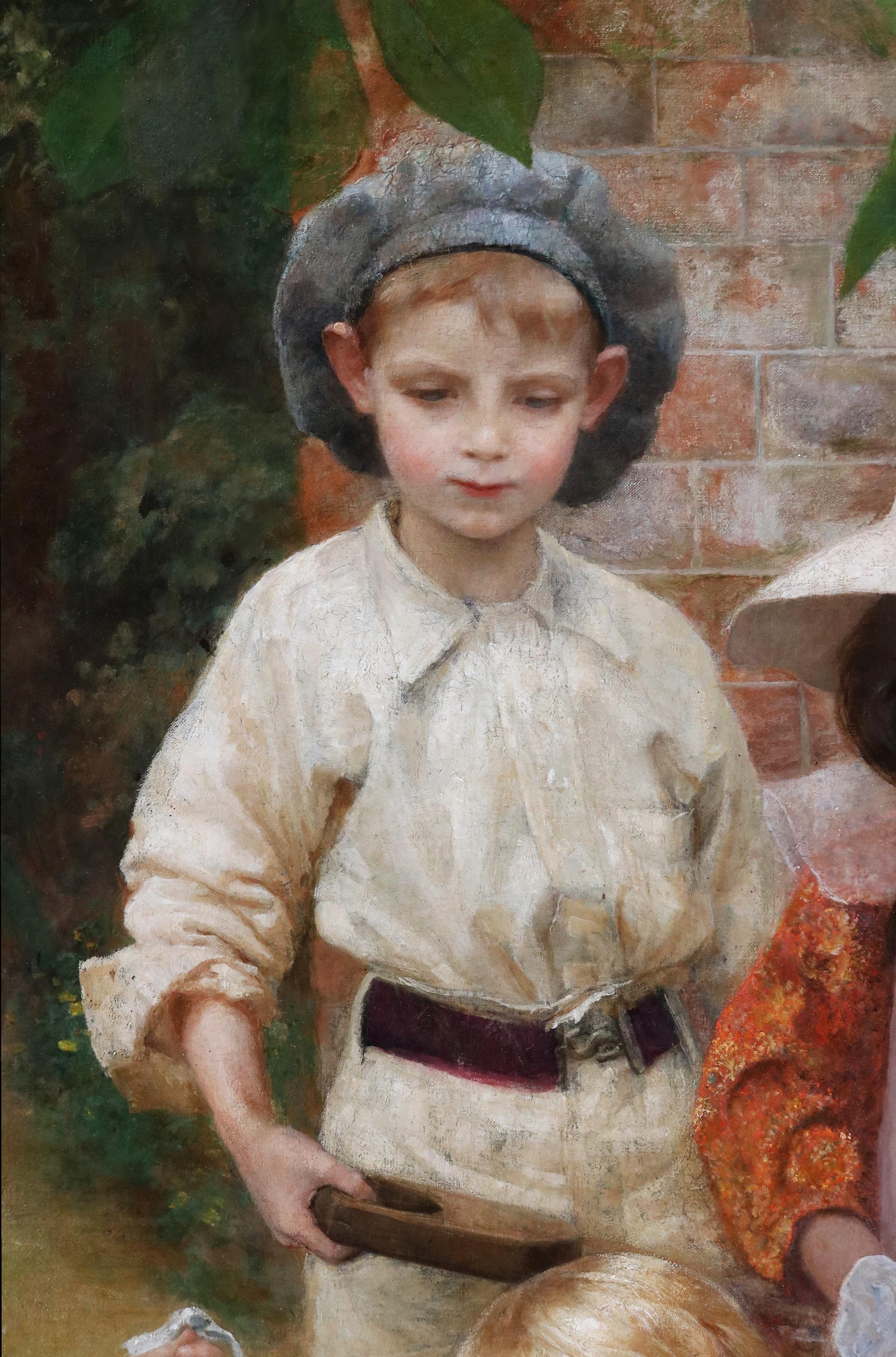 Amor et Pietas - Grande dipinto a olio da esposizione del XIX secolo Royal Academy 1897 in vendita 4