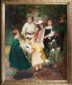 Amor et Pietas - Grande dipinto a olio del XIX secolo Royal Academy Exhibition 1897