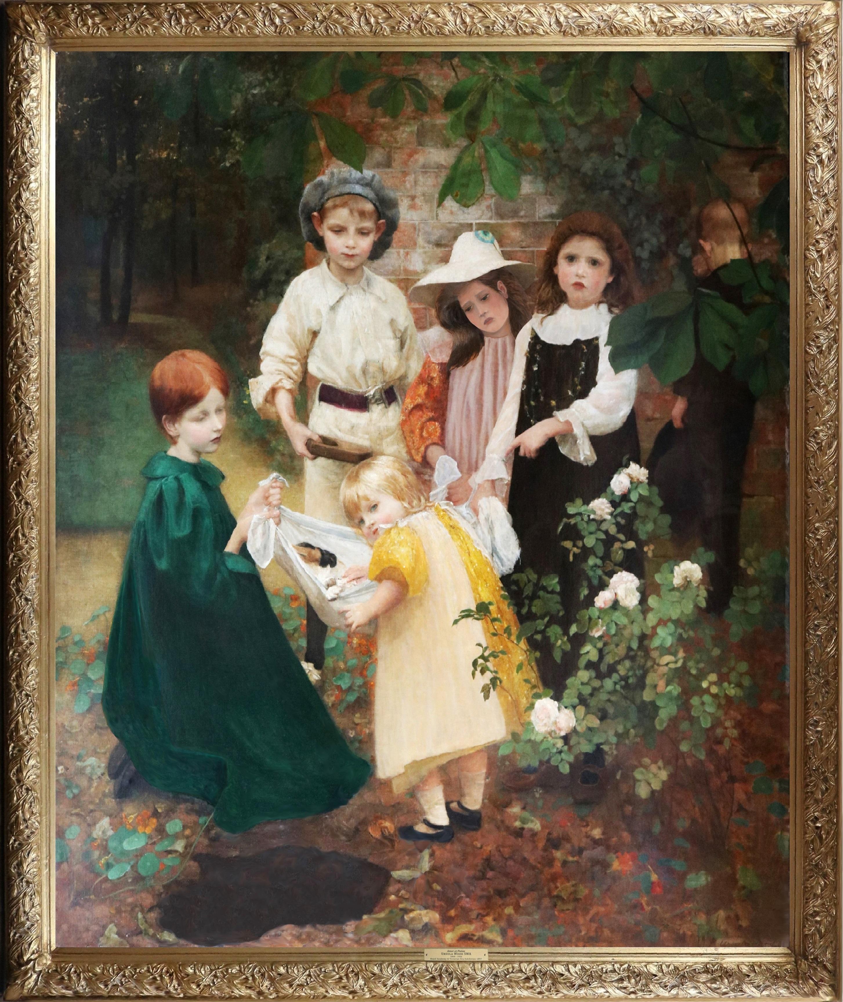Ursula Wood S.W.A. Figurative Painting - Amor et Pietas - Important 19th Century Royal Academy Exhibition Oil Painting