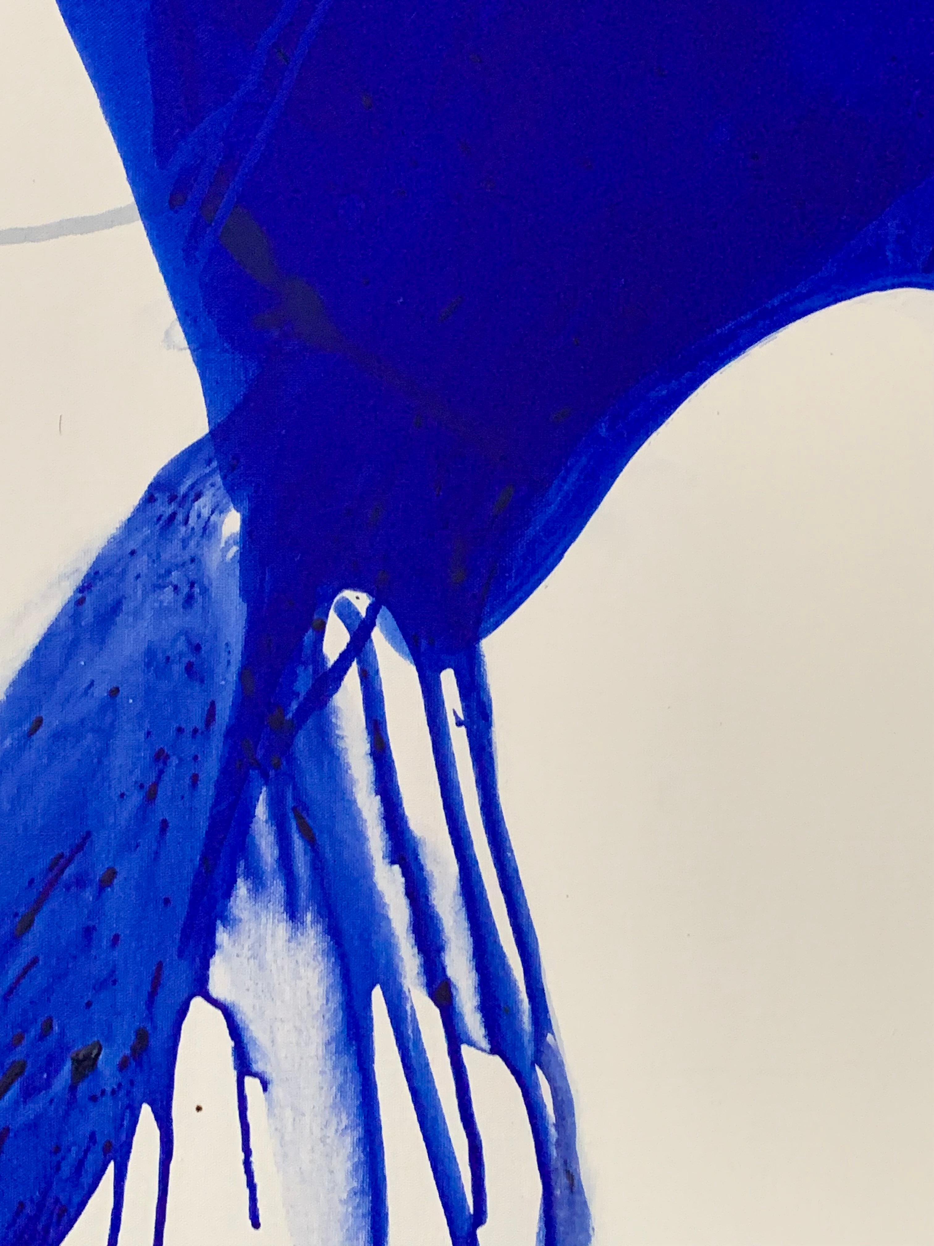 Série Bluemetrie moderne bleu-blanc  Peinture à l'huile abstraite, art conceptuel XL  en vente 1