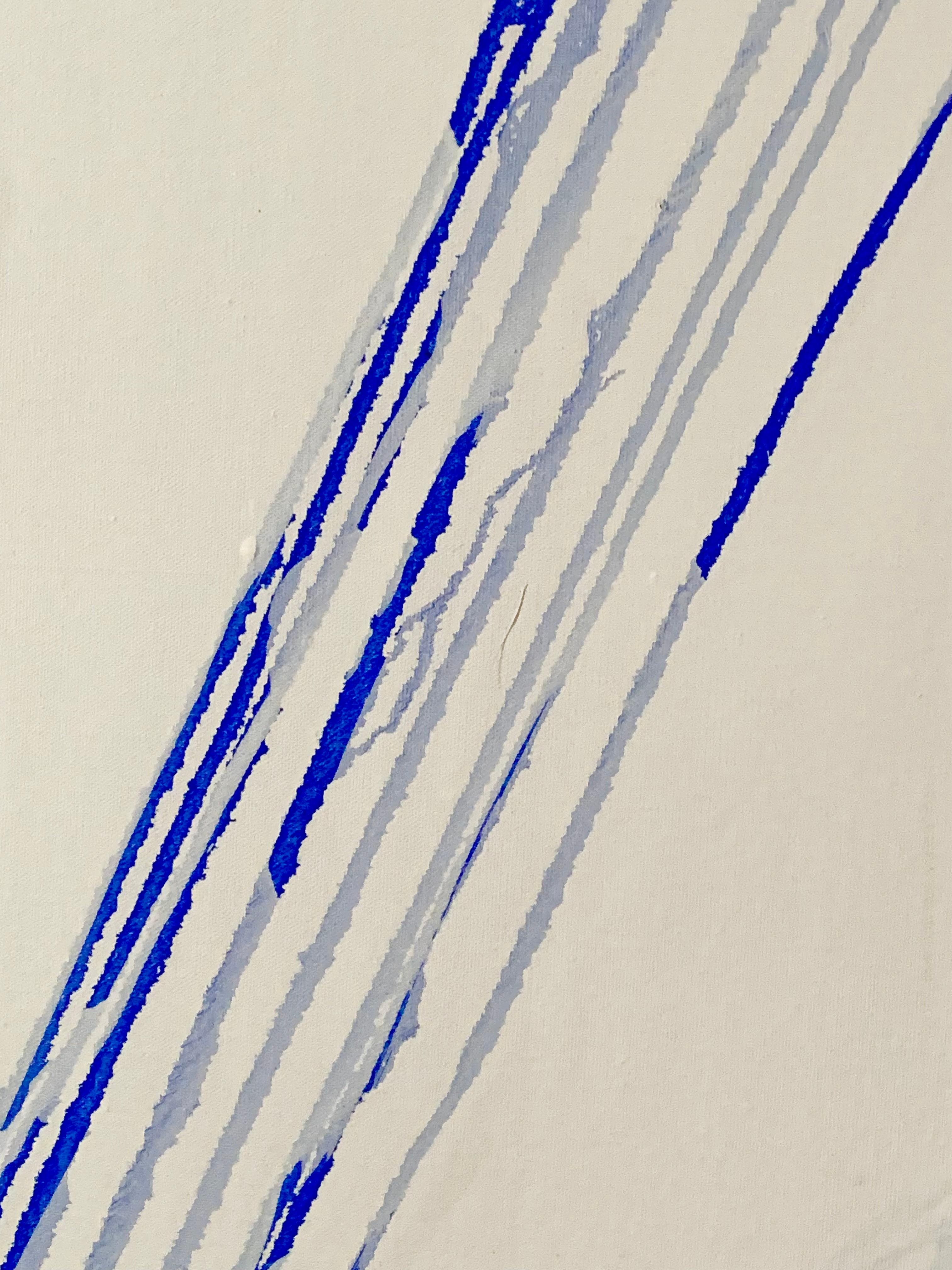 Série Bluemetrie moderne bleu-blanc  Peinture à l'huile abstraite, art conceptuel XL  en vente 4