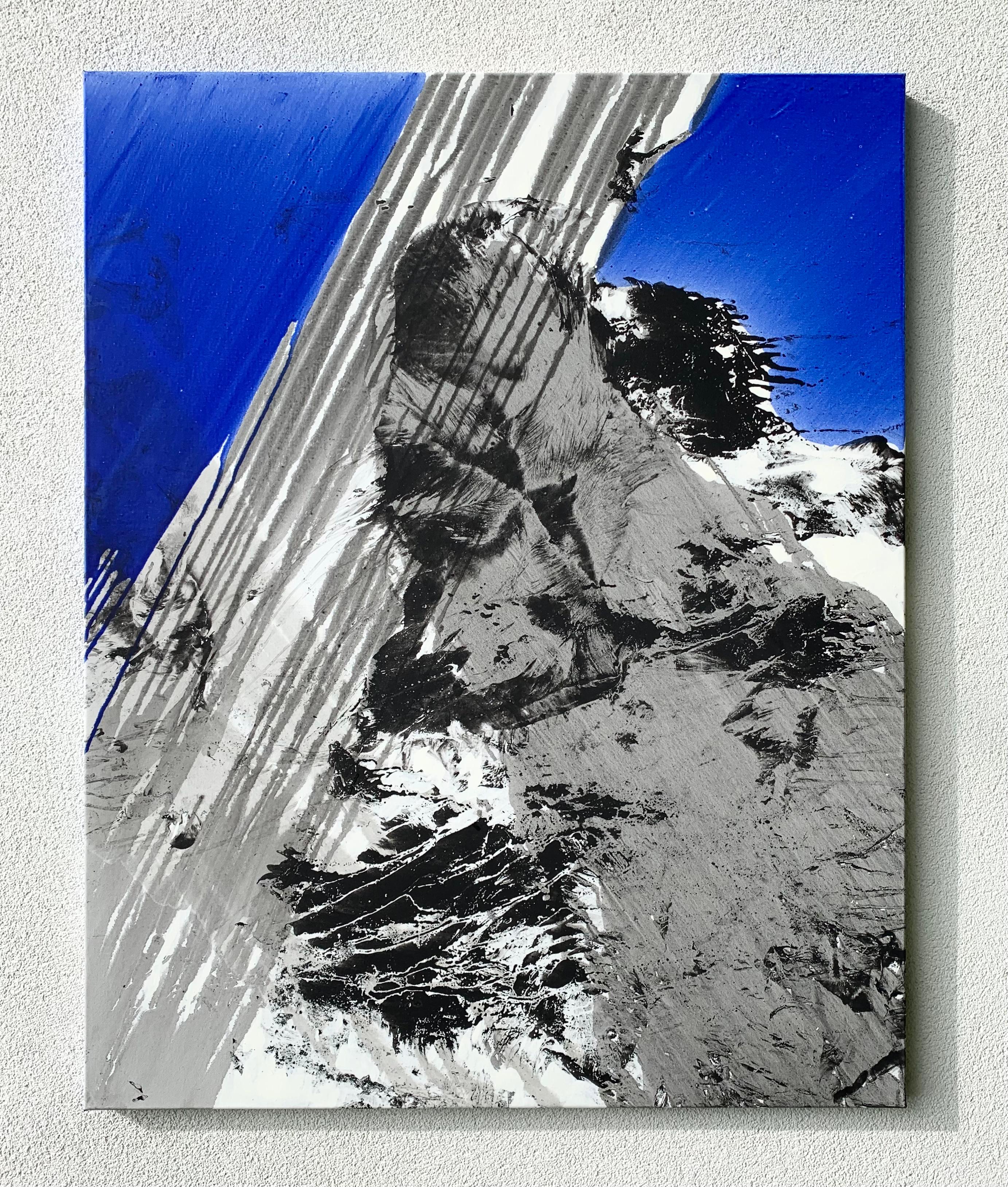 Topographie mit Blau  - Zeitgenössische abstrakte Malerei, Konzeptuelle Kunst – Painting von Urszula Wilk