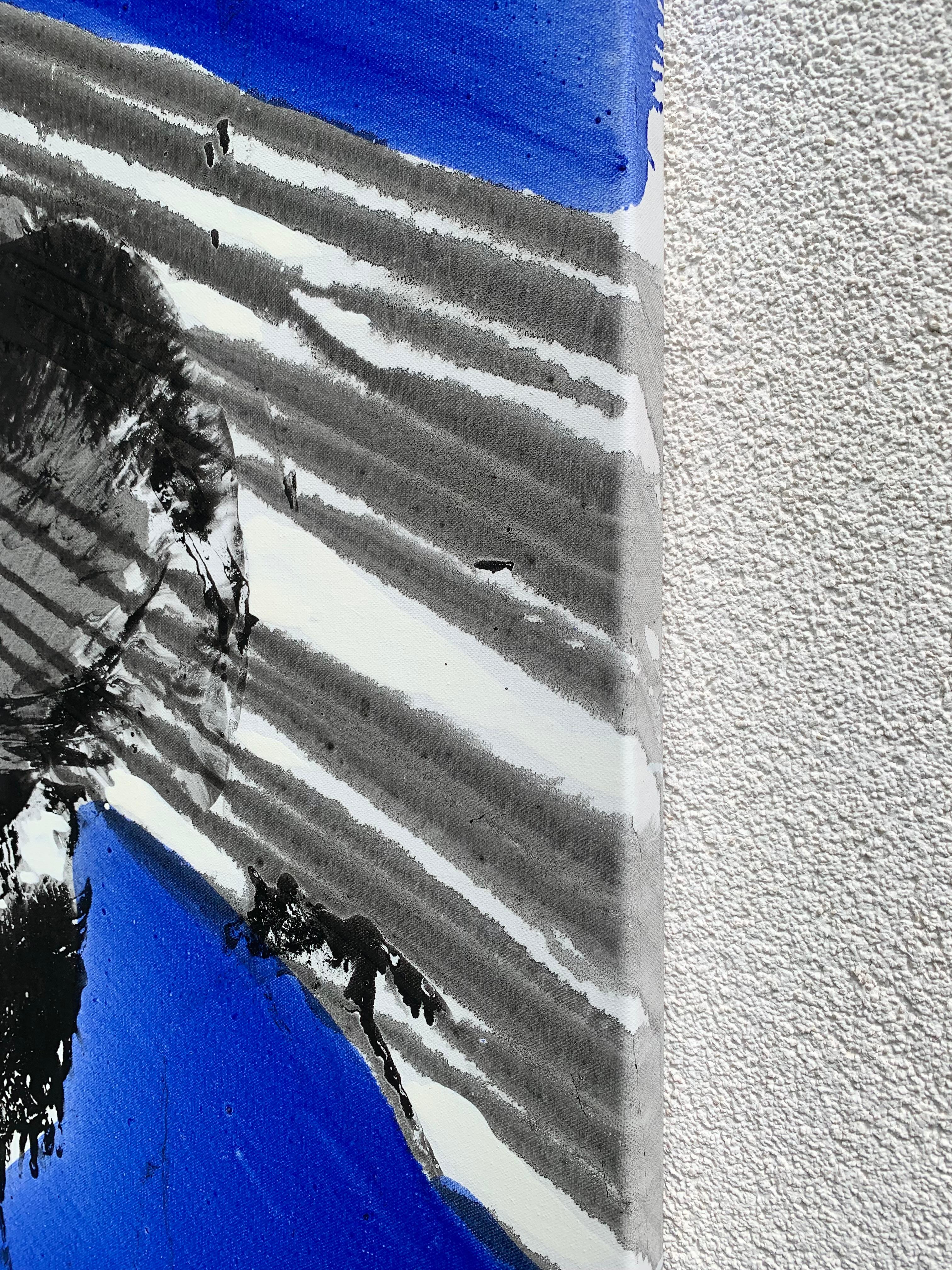 Topographie mit Blau  - Zeitgenössische abstrakte Malerei, Konzeptuelle Kunst im Angebot 1