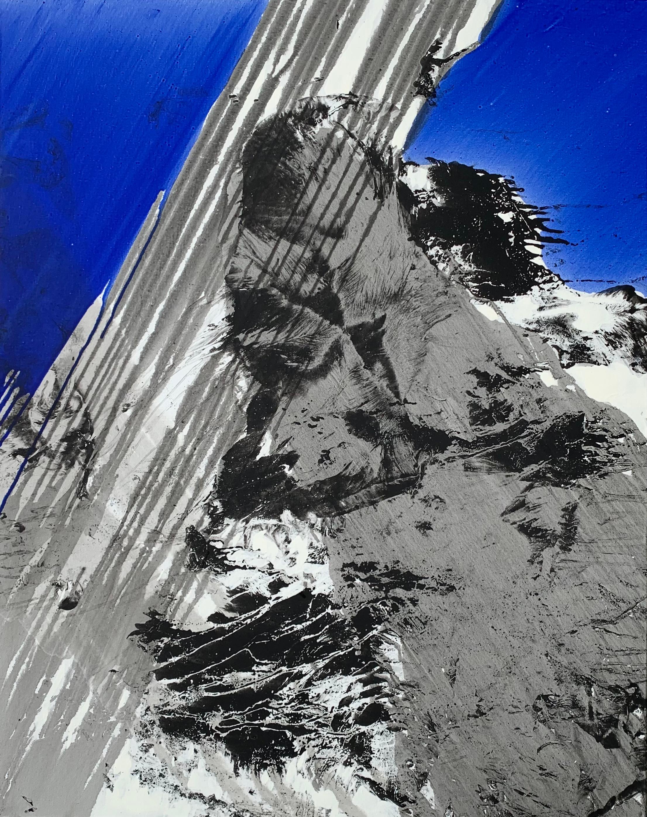 Topographie mit Blau  - Zeitgenössische abstrakte Malerei, Konzeptuelle Kunst