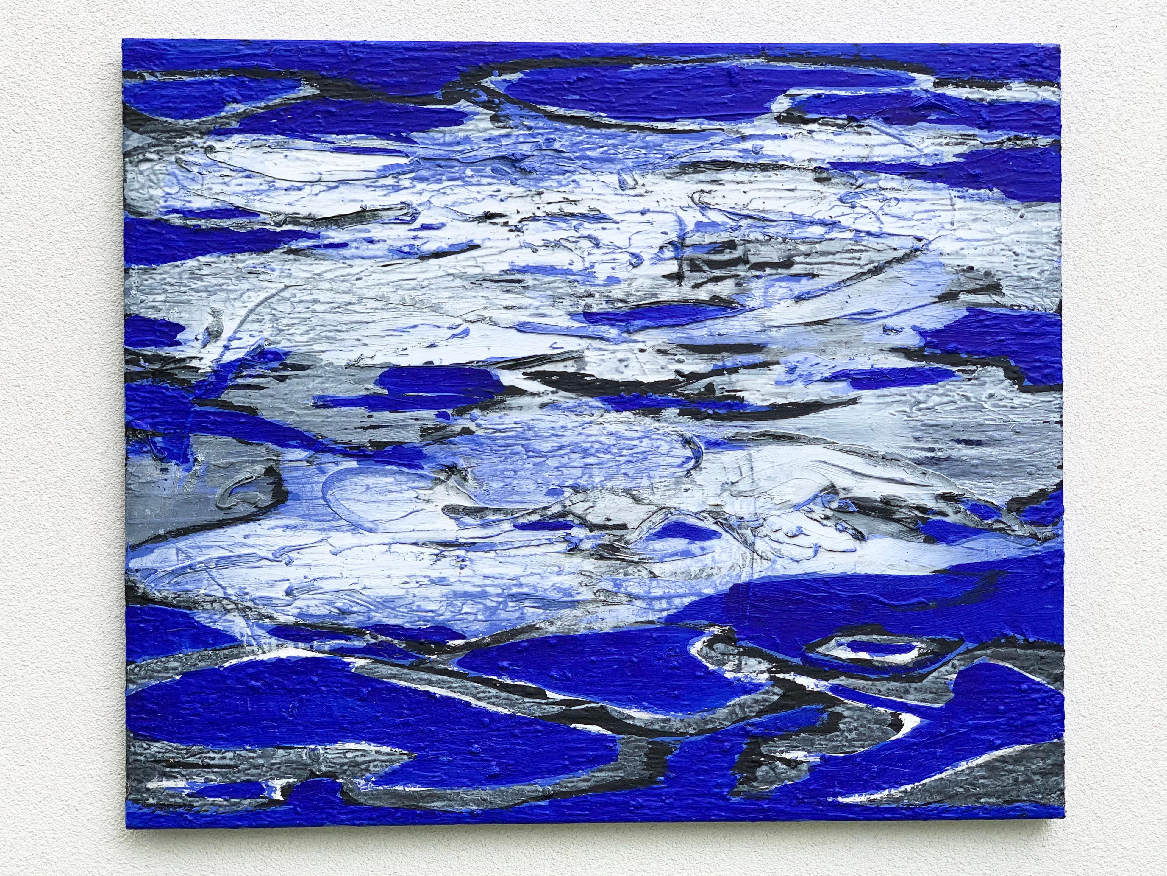 Unbenannt 1  - Zeitgenössische abstrakte blaue Malerei, Konzeptkunst – Painting von Urszula Wilk