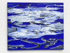 Sans titre 1 - Peinture abstraite contemporaine bleue, art conceptuel