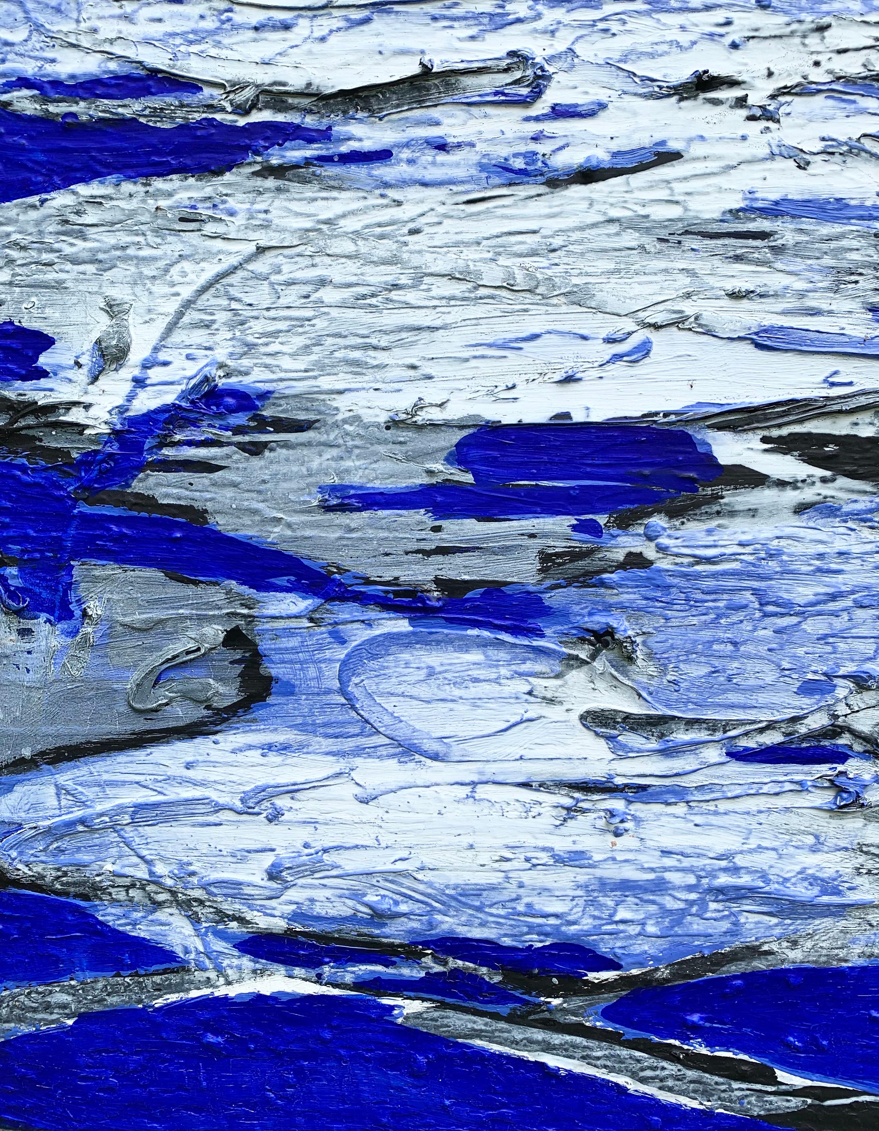 Unbenannt 1  - Zeitgenössische abstrakte blaue Malerei, Konzeptkunst (Blau), Abstract Painting, von Urszula Wilk