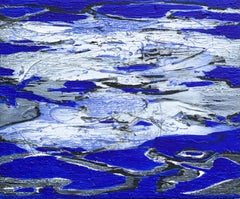 Unbenannt 1  - Zeitgenössische abstrakte blaue Malerei, Konzeptkunst