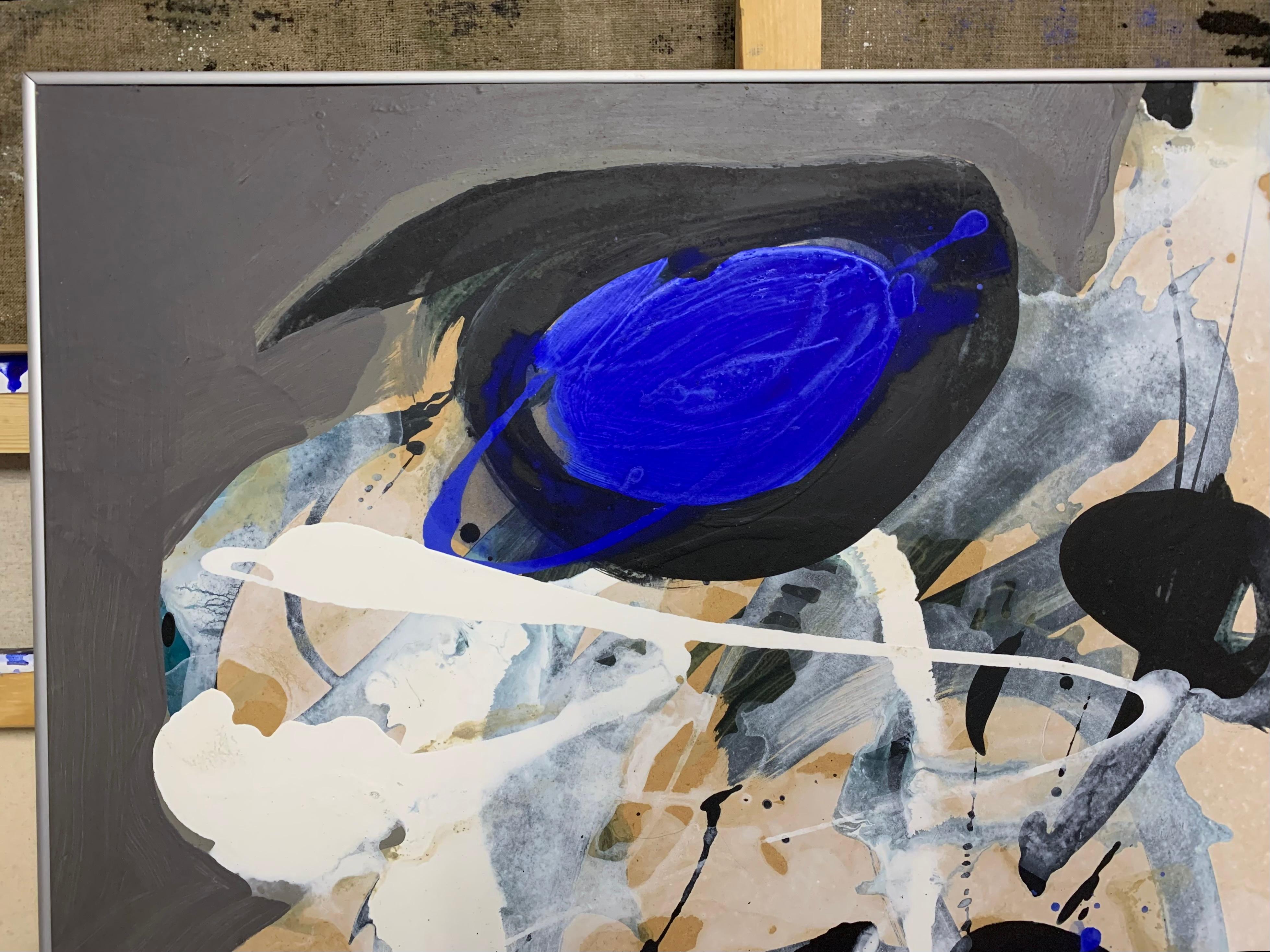Senza titolo 4 - Pittura astratta espressiva contemporanea, arte concettuale, con cornice - Painting Contemporaneo di Urszula Wilk