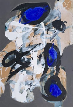 Sin título 4 - Pintura abstracta expresiva contemporánea, arte conceptual, enmarcado