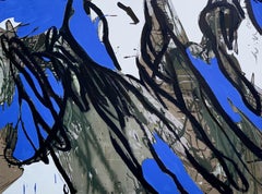  Sans titre 6 - Contemporary Blue, White, Black  Peinture abstraite, art conceptuel