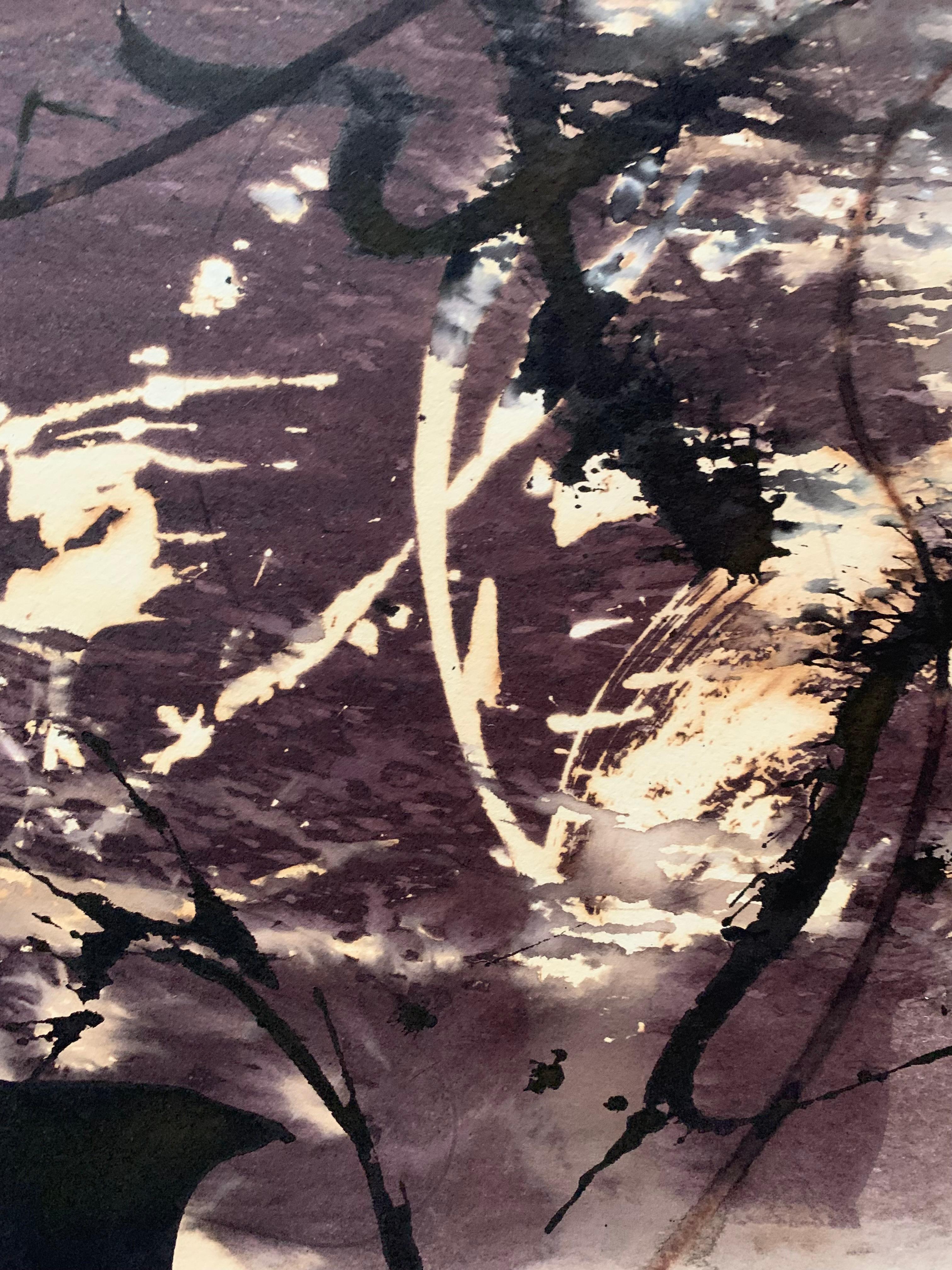 Untitled  - Contemporary Expressive Abstract Painting, Conceptual Art - Brown Abstract Drawing by Urszula Wilk