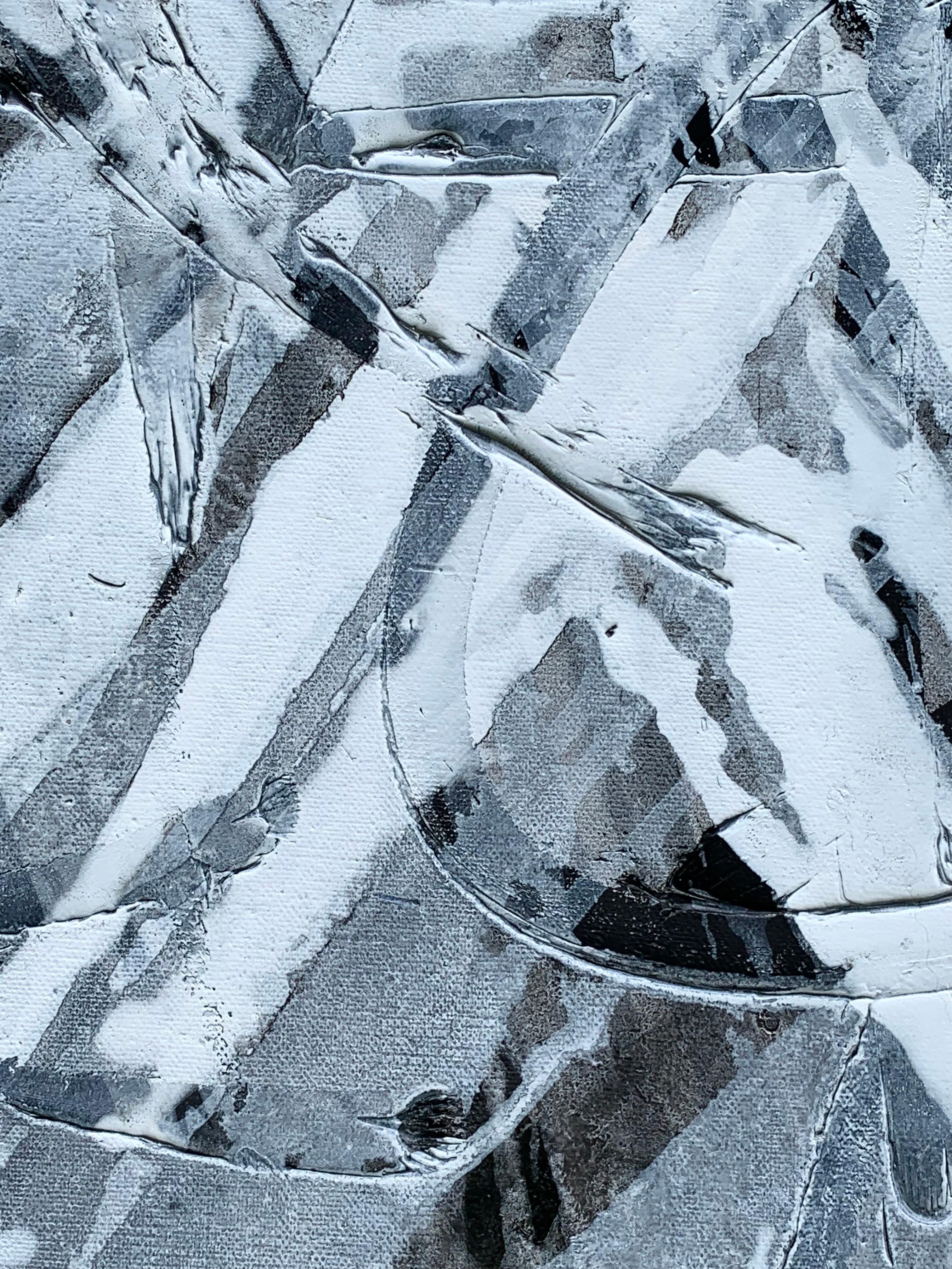 Unbenannt  - Zeitgenössische expressive abstrakte Malerei, konzeptionelle Kunst (Blau), Figurative Painting, von Urszula Wilk