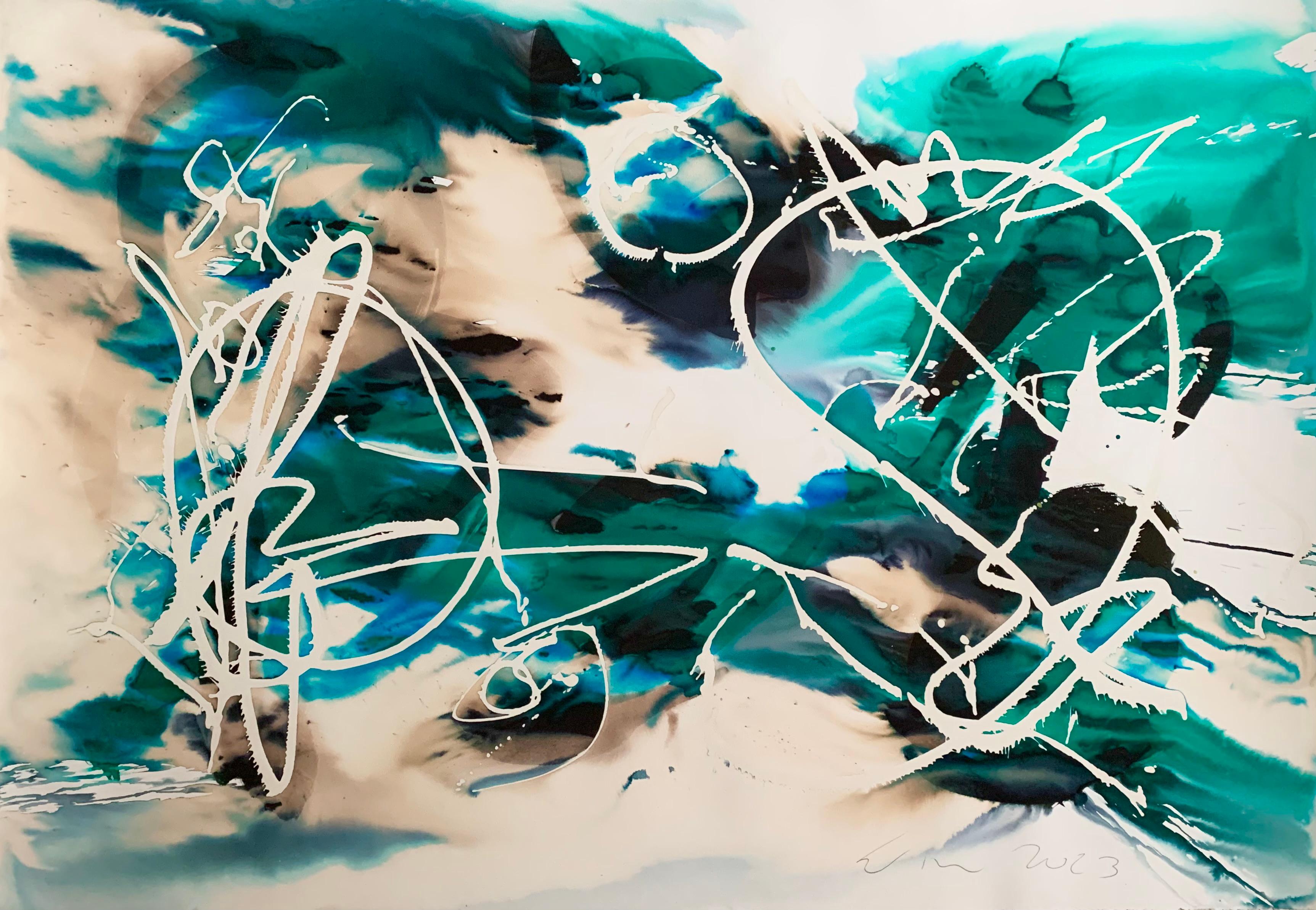 Unbenannt - Zeitgenössische expressive abstrakte Malerei, konzeptionelle Kunst